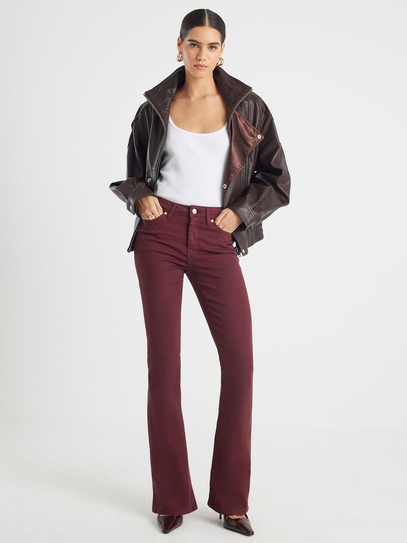 River Island Mid Rise Bootcut Jeans - Red