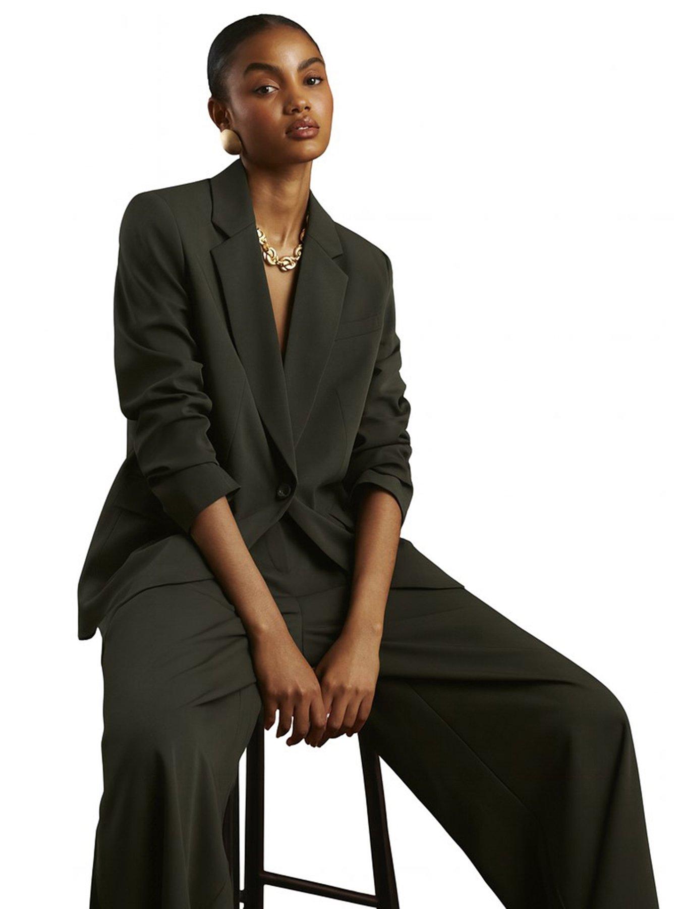 River Island Long Sleeve Oversized Blazer - Green