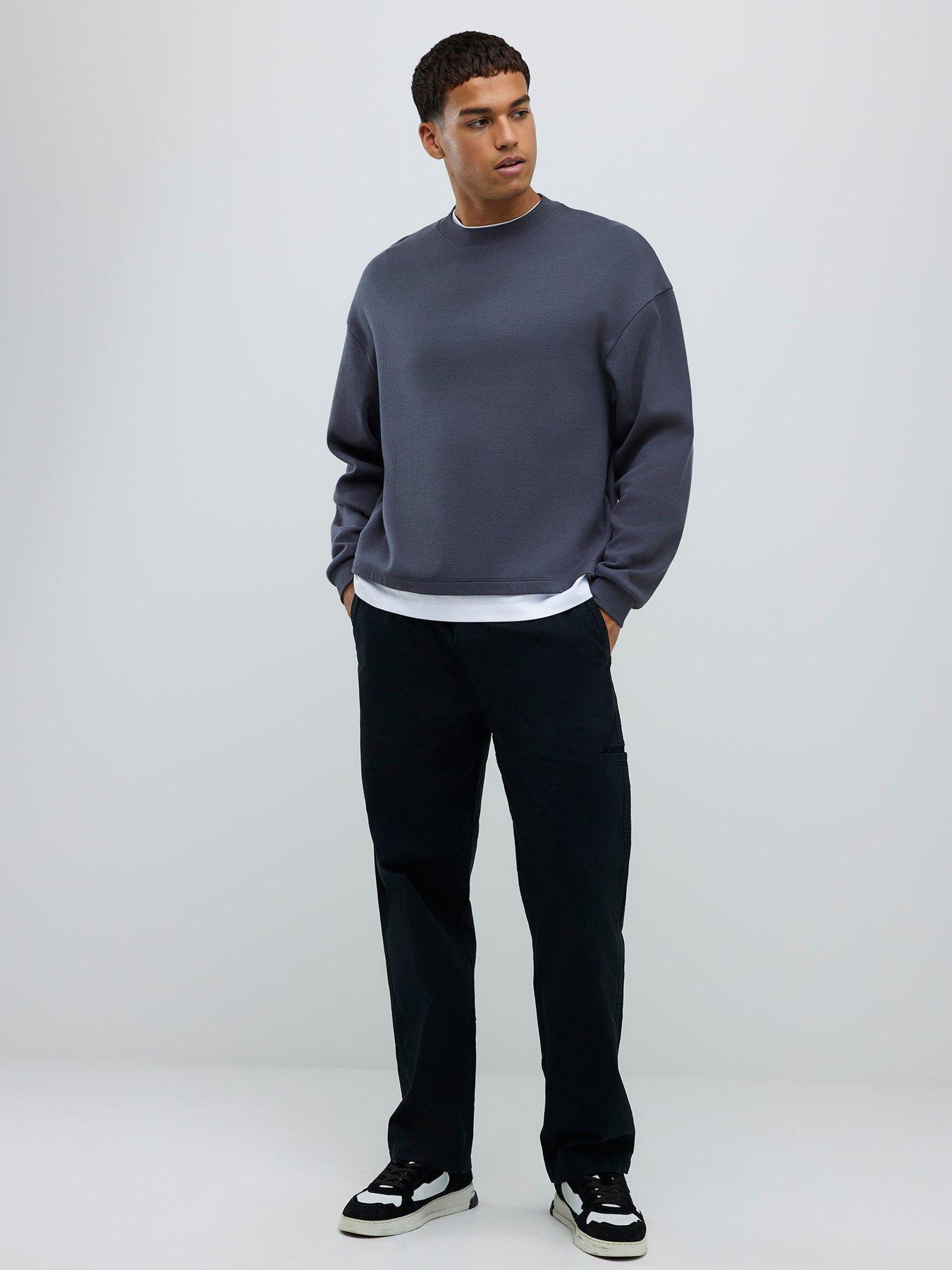 Image 3 of 4 of River Island Loose Fit Pull On Trousers - Black