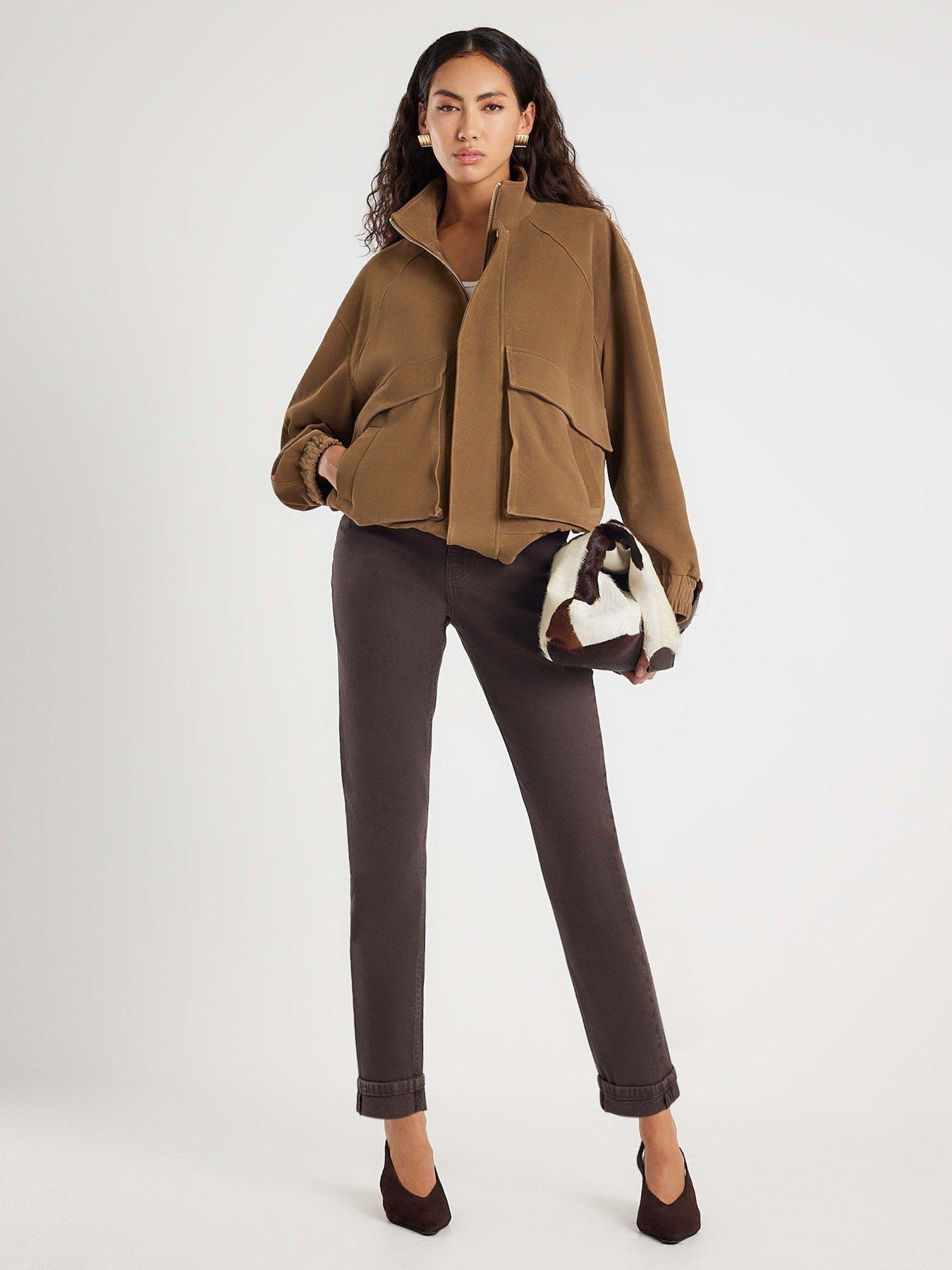  image of river-island-mid-rise-mom-sculpt-jeans-brown