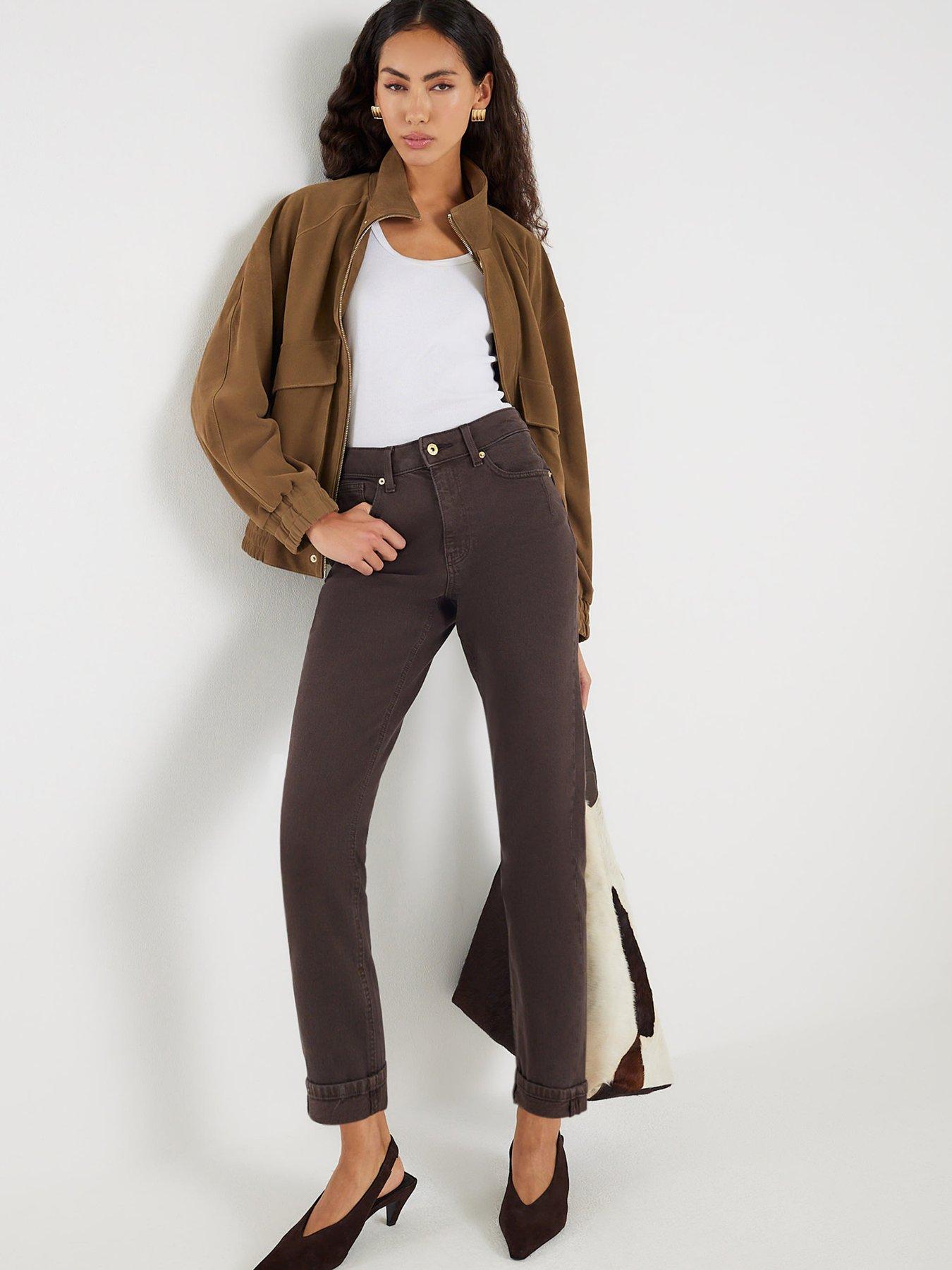  image of river-island-mid-rise-mom-sculpt-jeans-brown