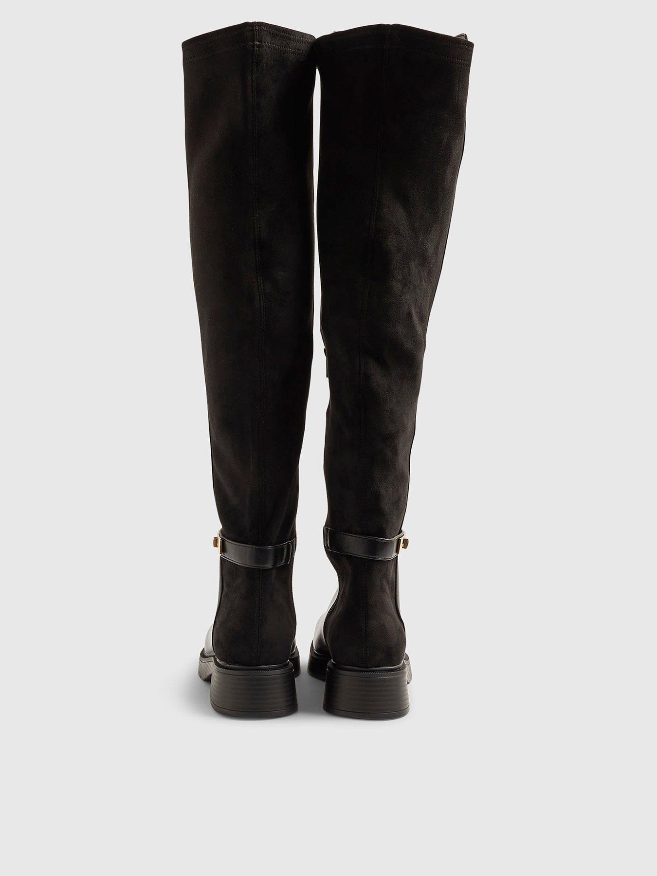  image of river-island-wide-fit-over-the-knee-riding-boots-black