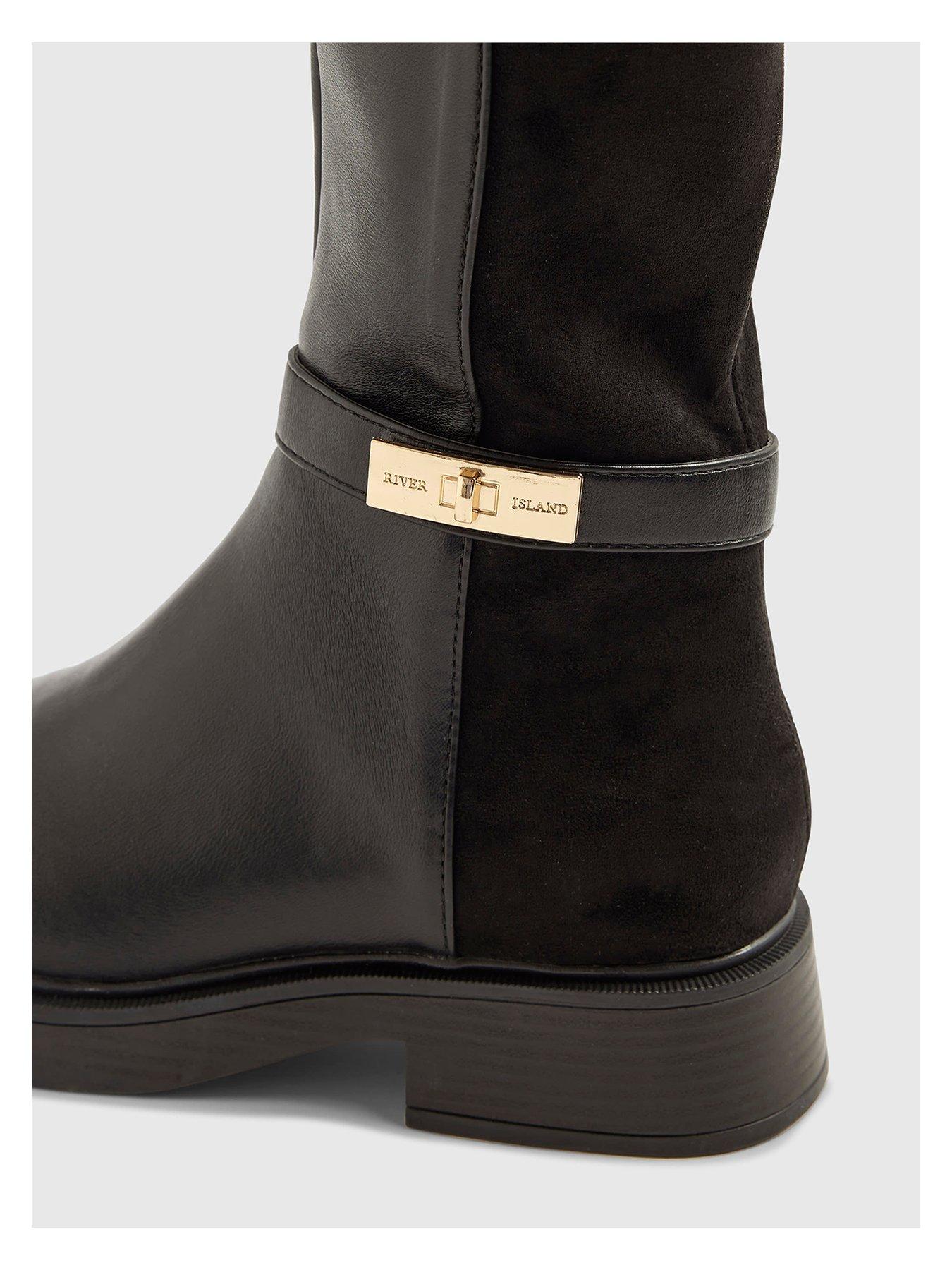  image of river-island-wide-fit-over-the-knee-riding-boots-black