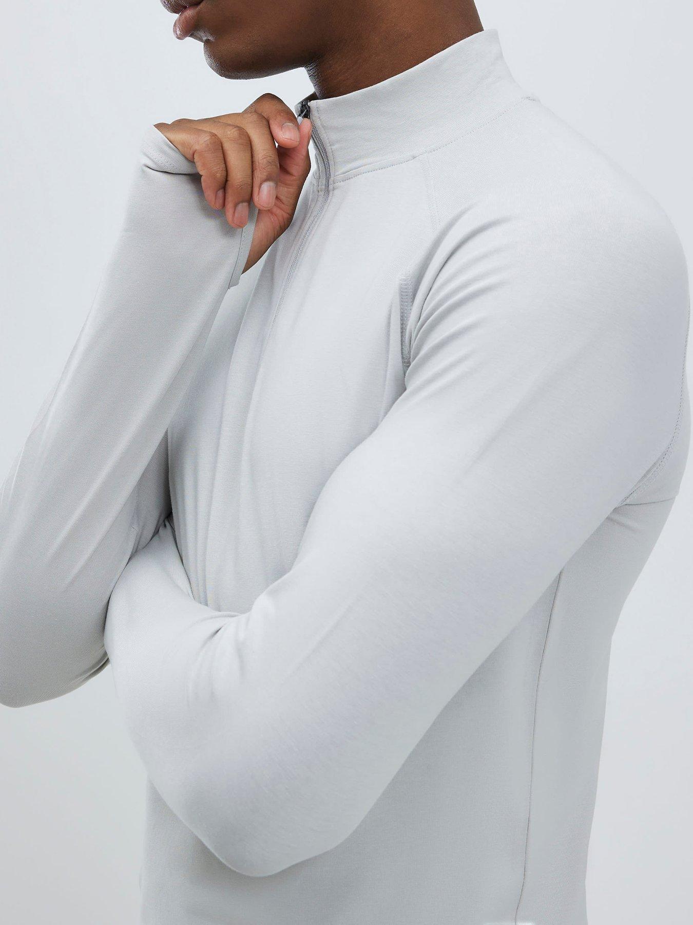 Image 4 of 4 of River Island Quarter Zip Funnel Top - Grey