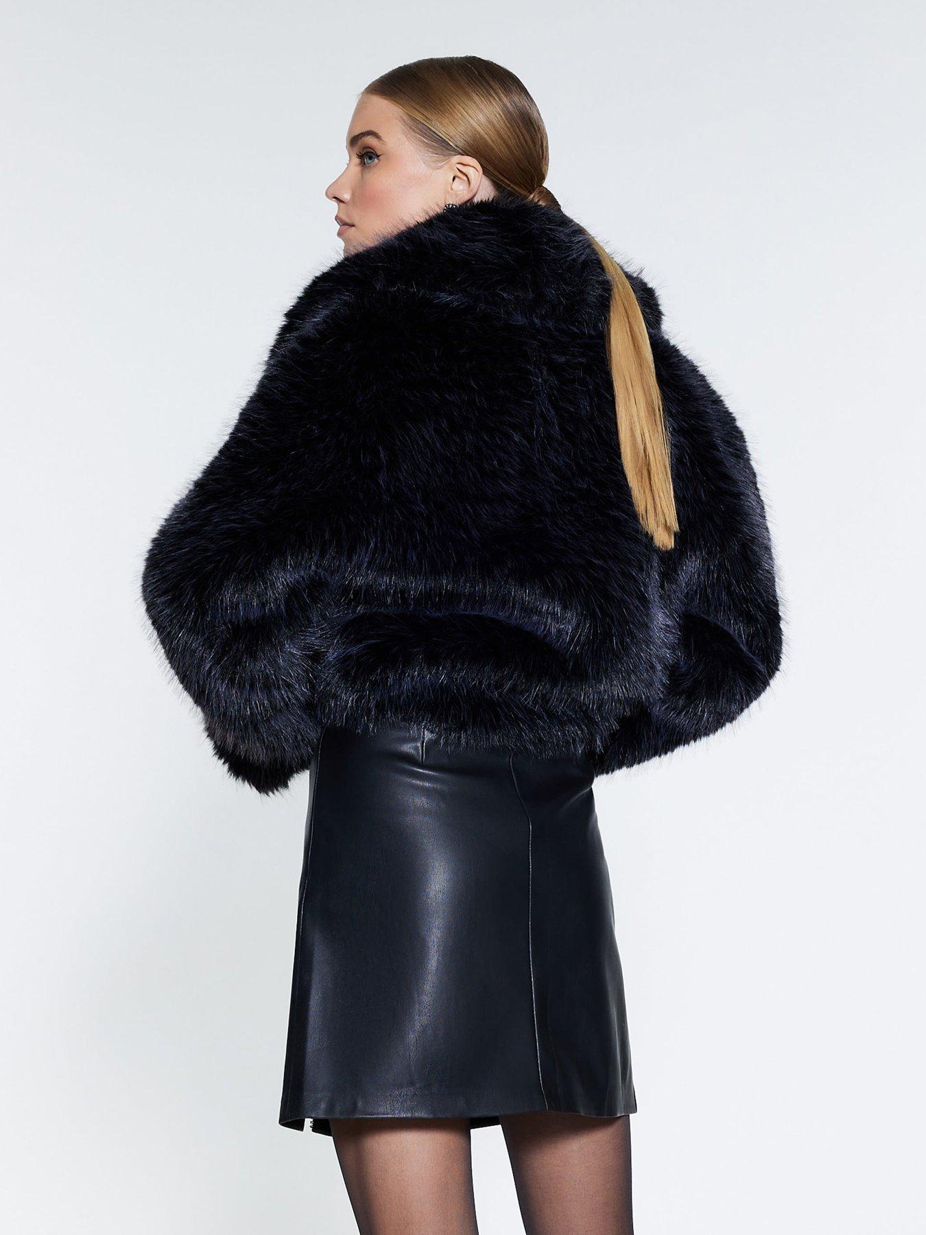 Image 2 of 4 of River Island Diamante Trim Mini Skirt - Black