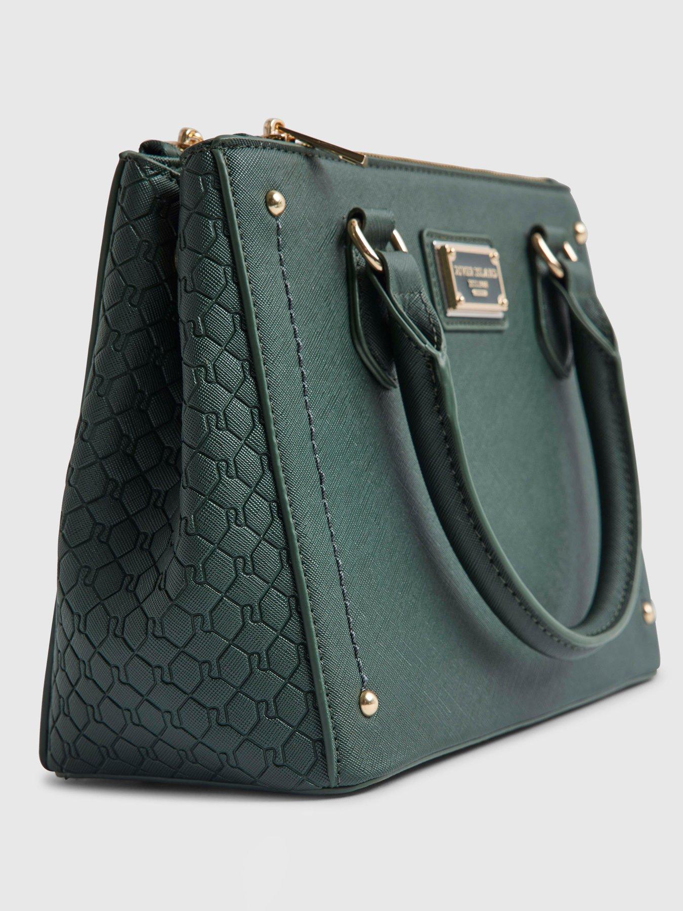  image of river-island-ri-monogram-tote-bag-green