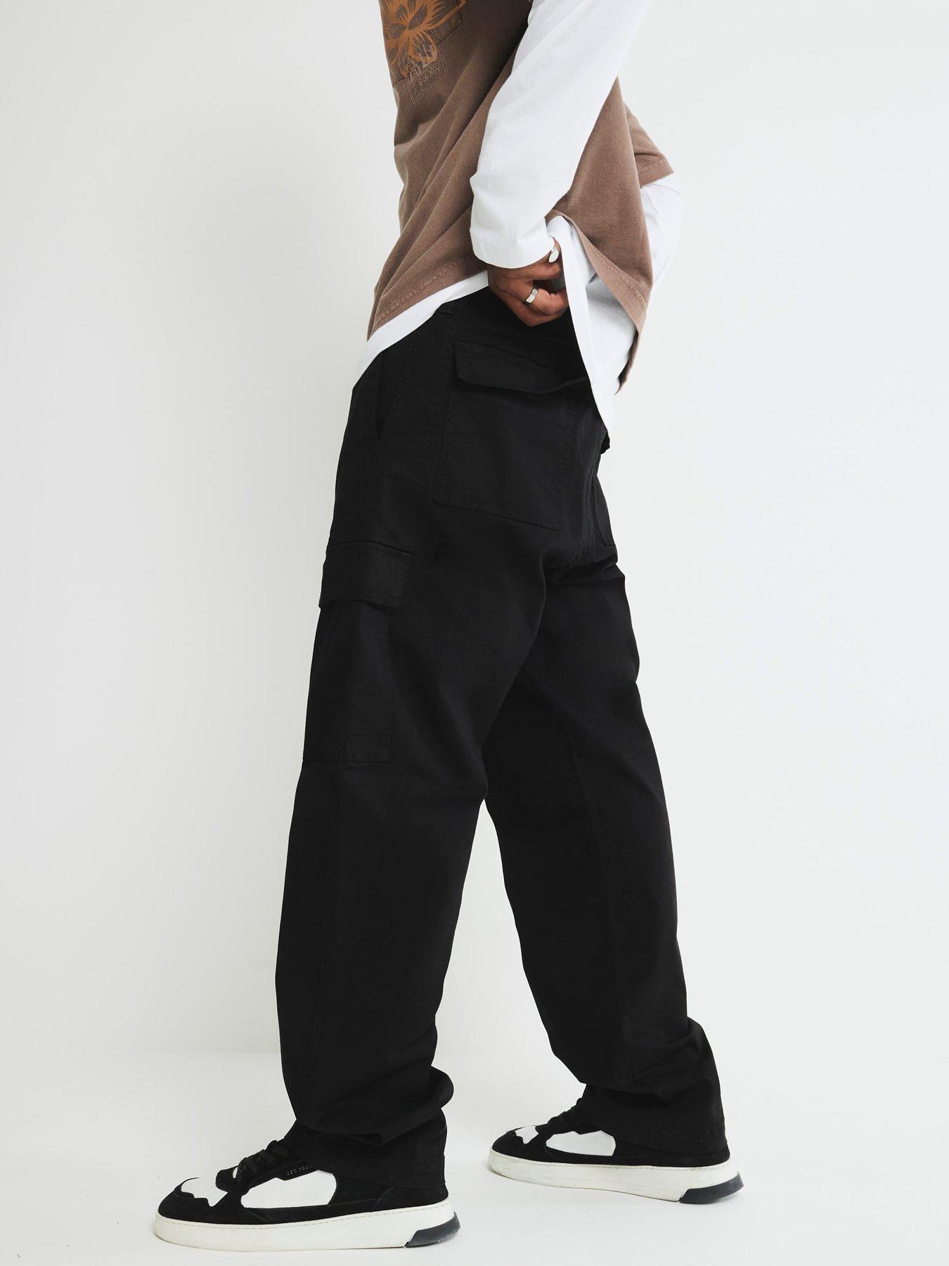river-island-loose-fit-cargo-trousers-black