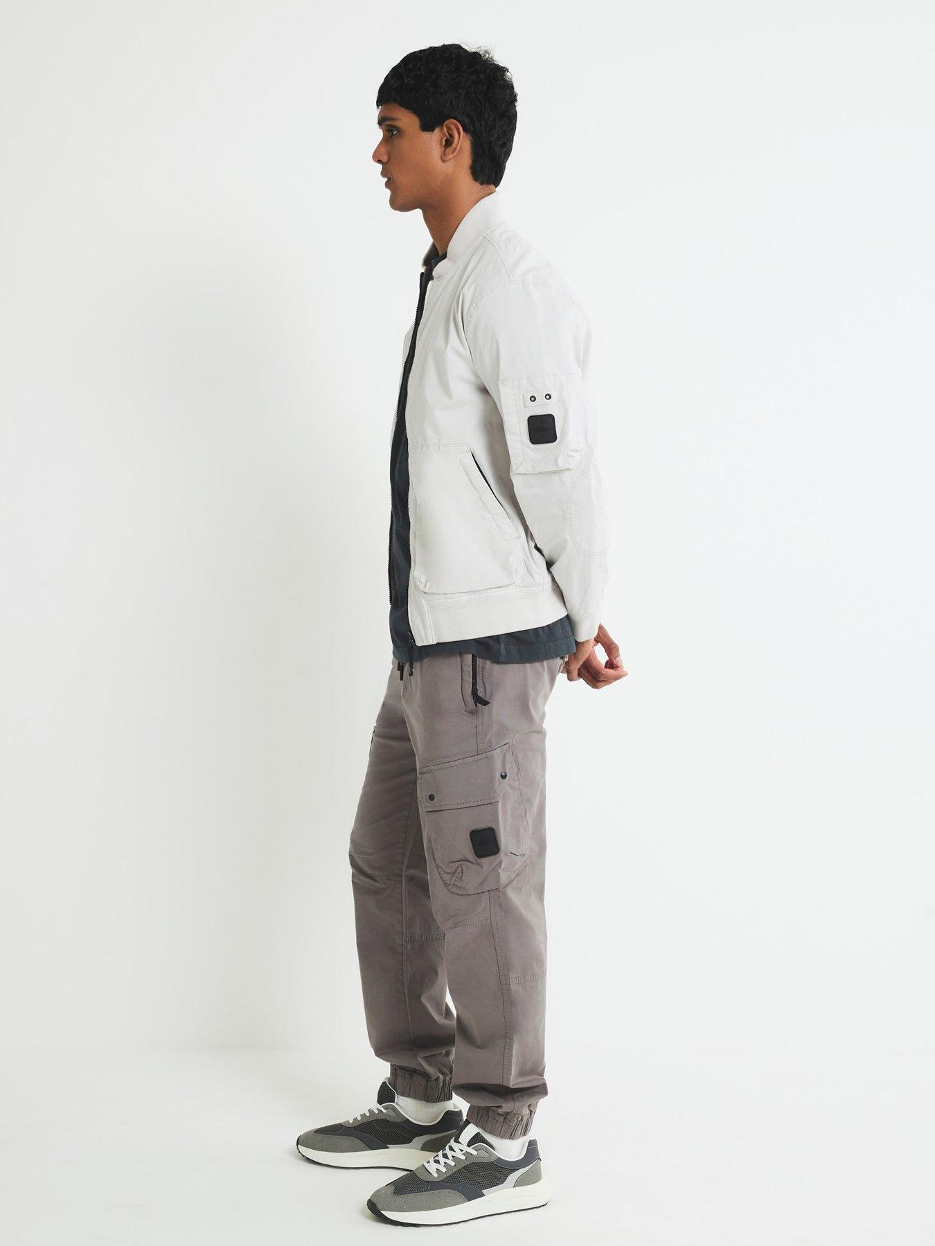  image of river-island-regular-fit-cargo-trousers-grey