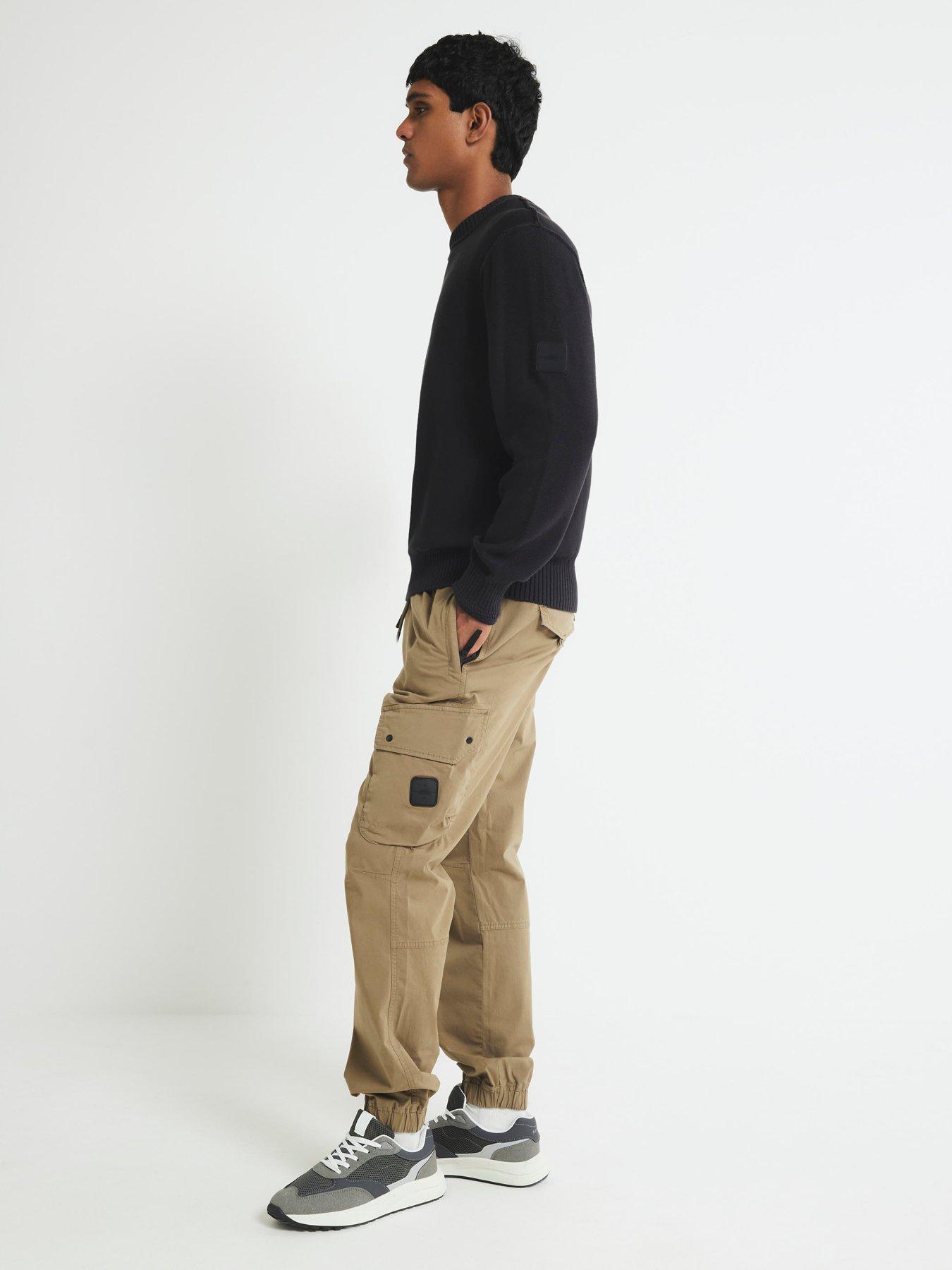  image of river-island-regular-fit-cargo-trousers-green
