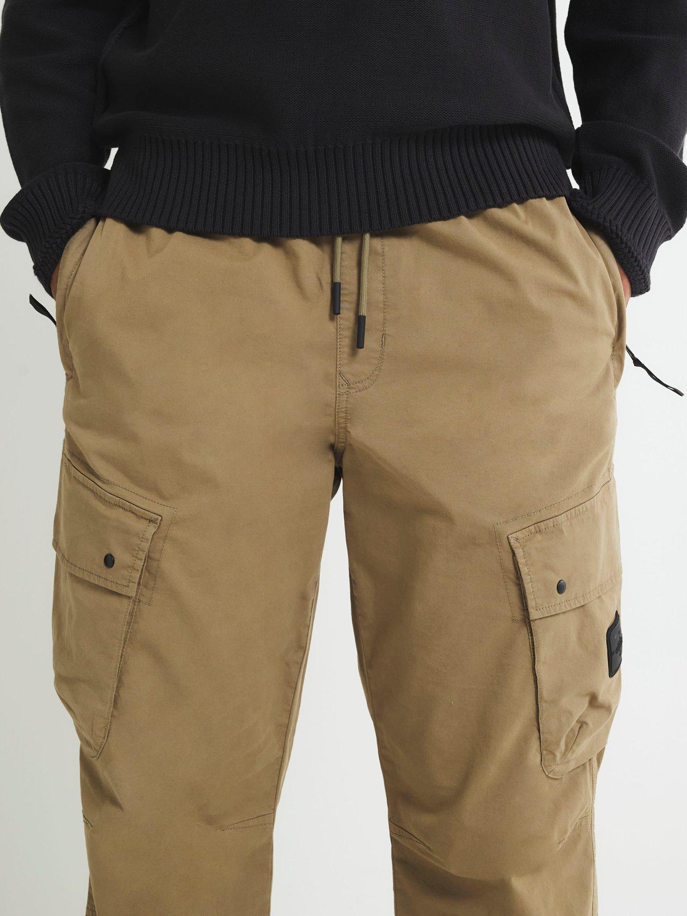  image of river-island-regular-fit-cargo-trousers-green