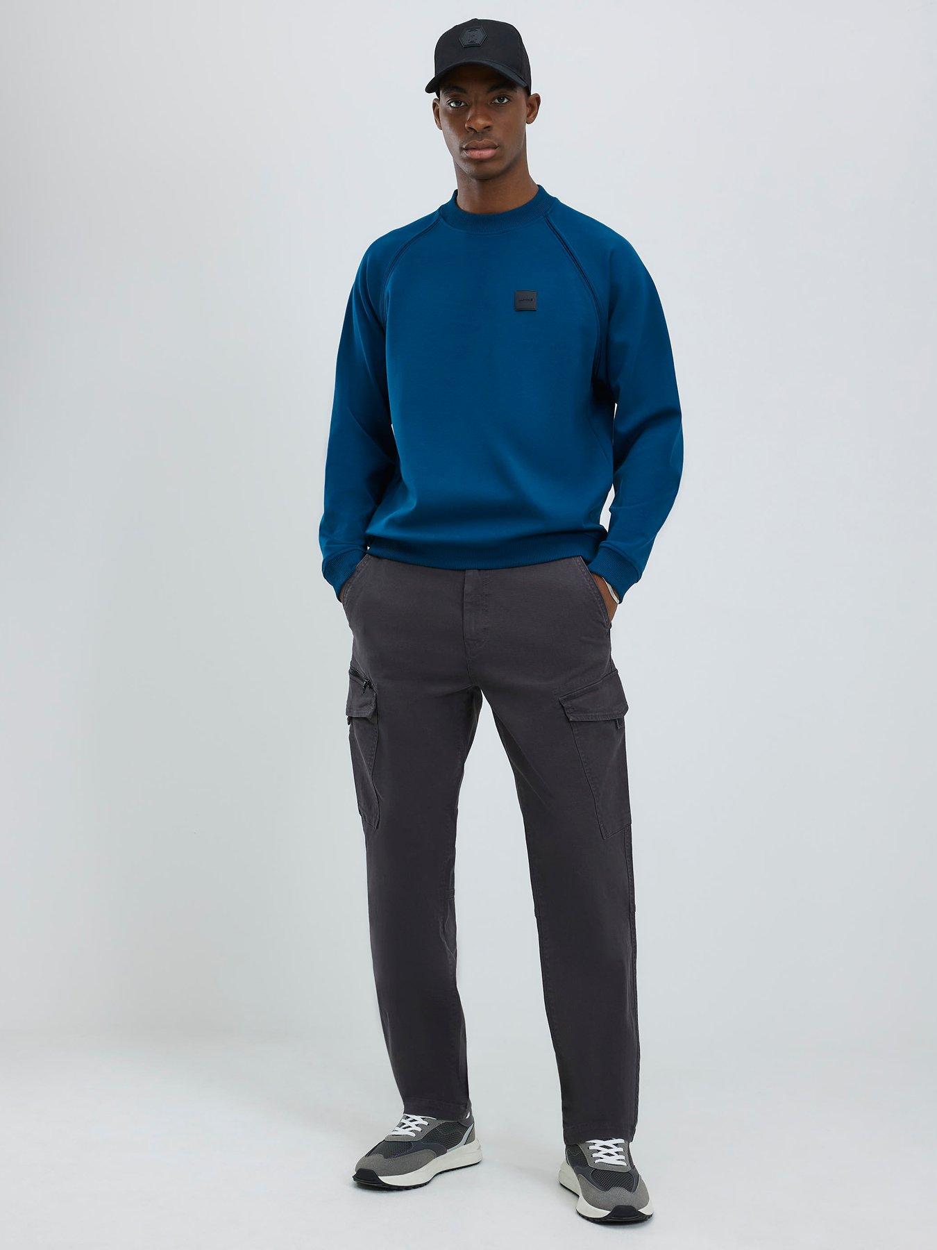  image of river-island-regular-fit-cargo-trousers-grey
