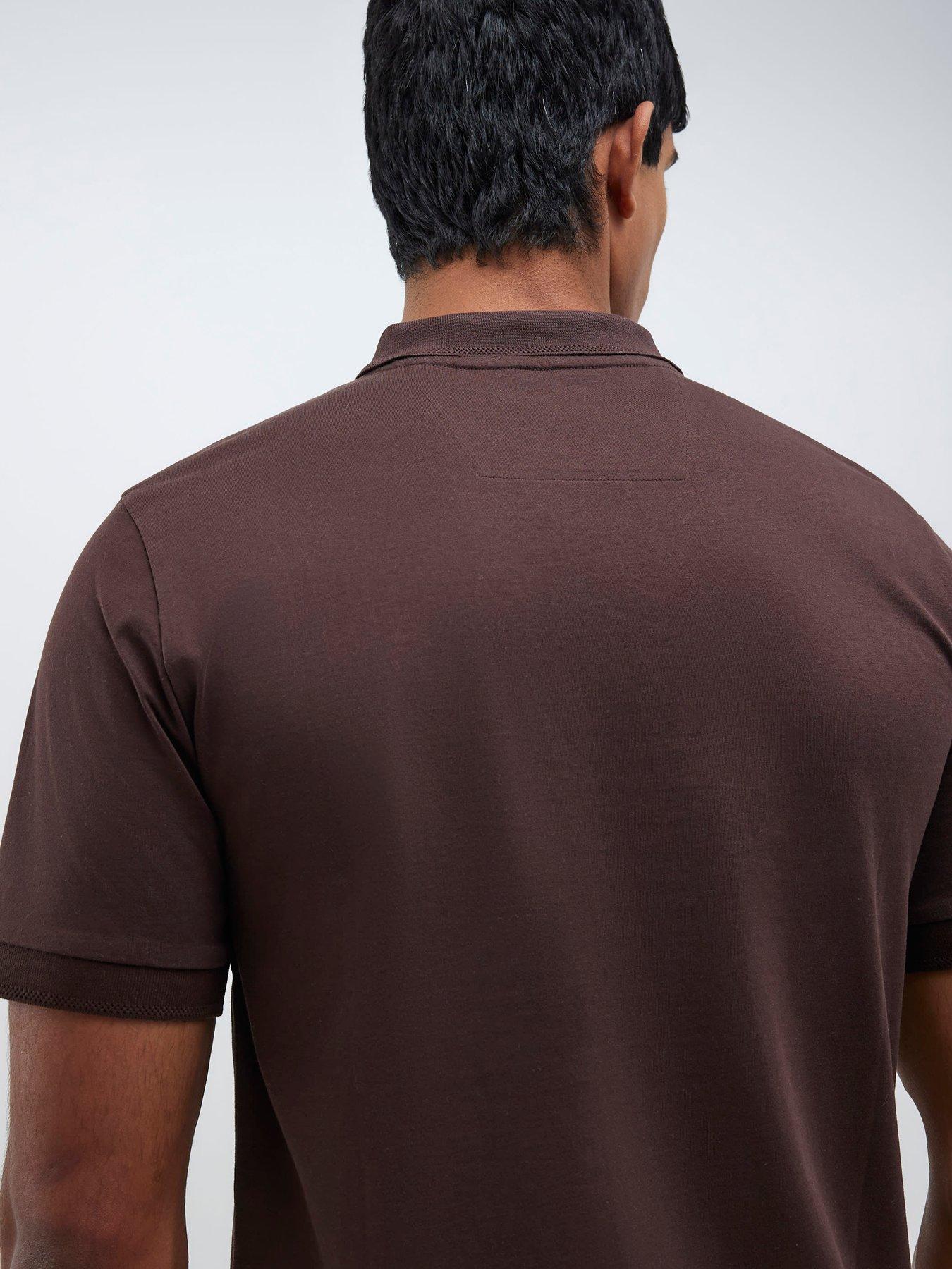 stillFront image of river-island-slim-fit-premium-polo-shirt-brown