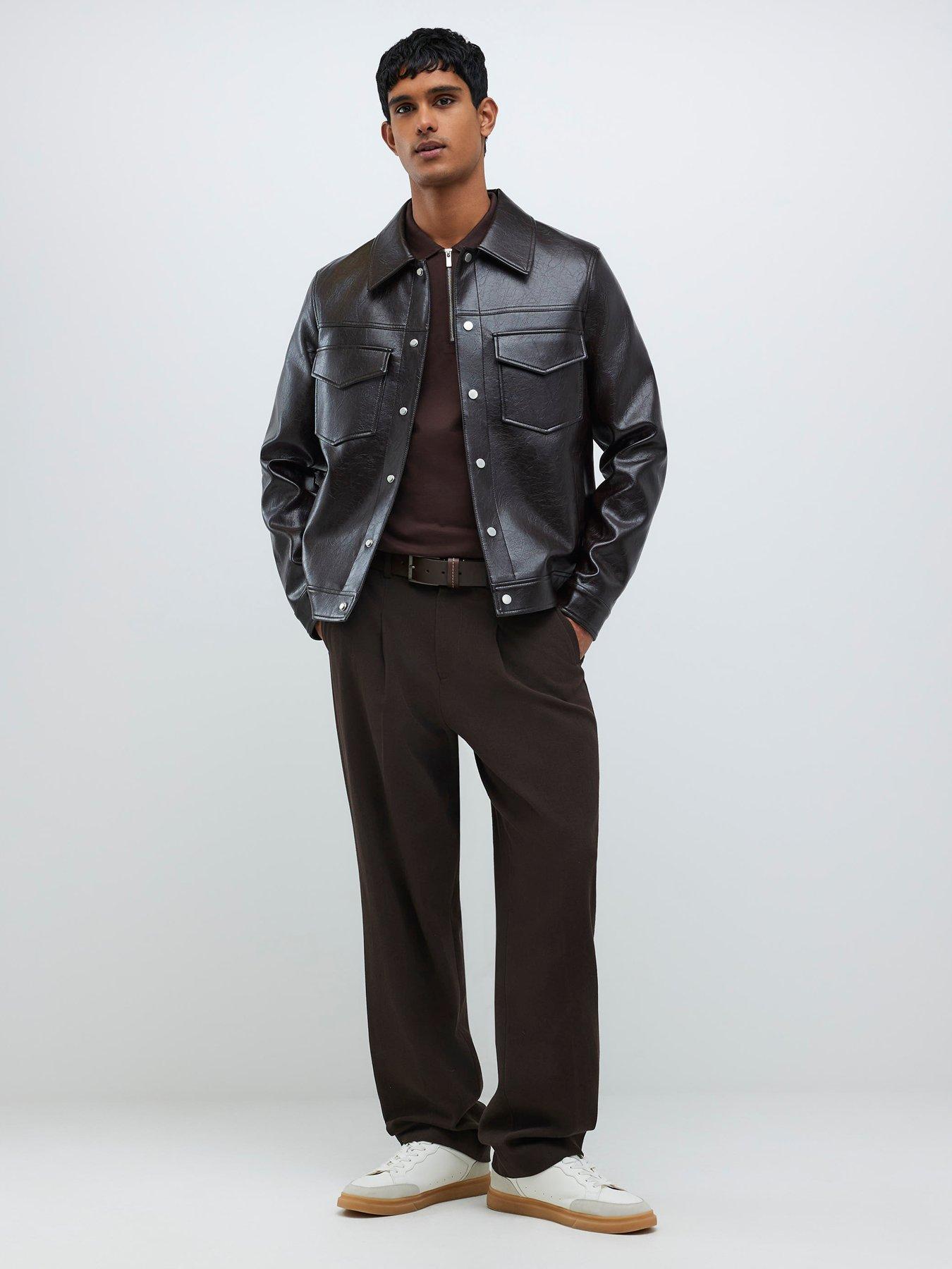  image of river-island-slim-fit-premium-polo-shirt-brown