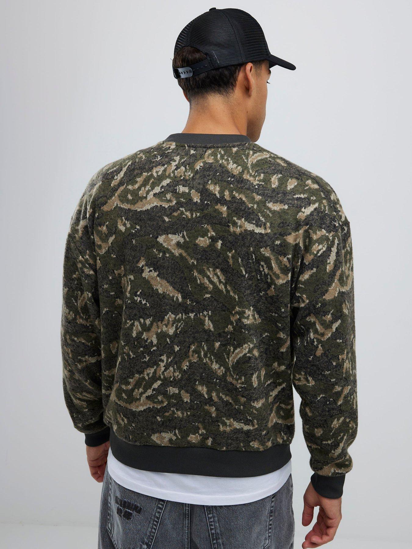Image 2 of 4 of River Island Sanctuaire Camouflage Sweatshirt - Green