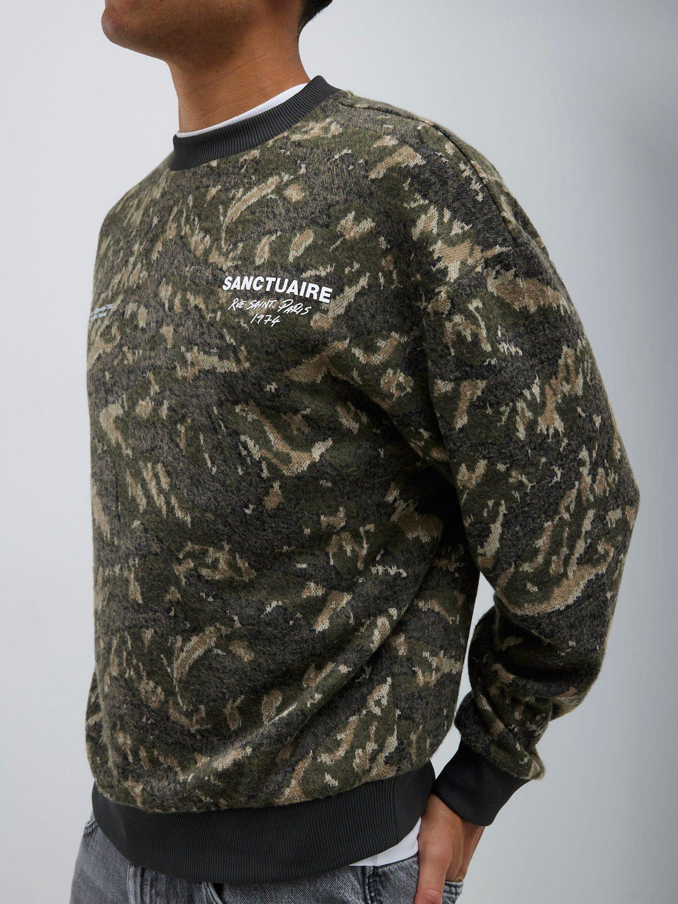 Image 4 of 4 of River Island Sanctuaire Camouflage Sweatshirt - Green