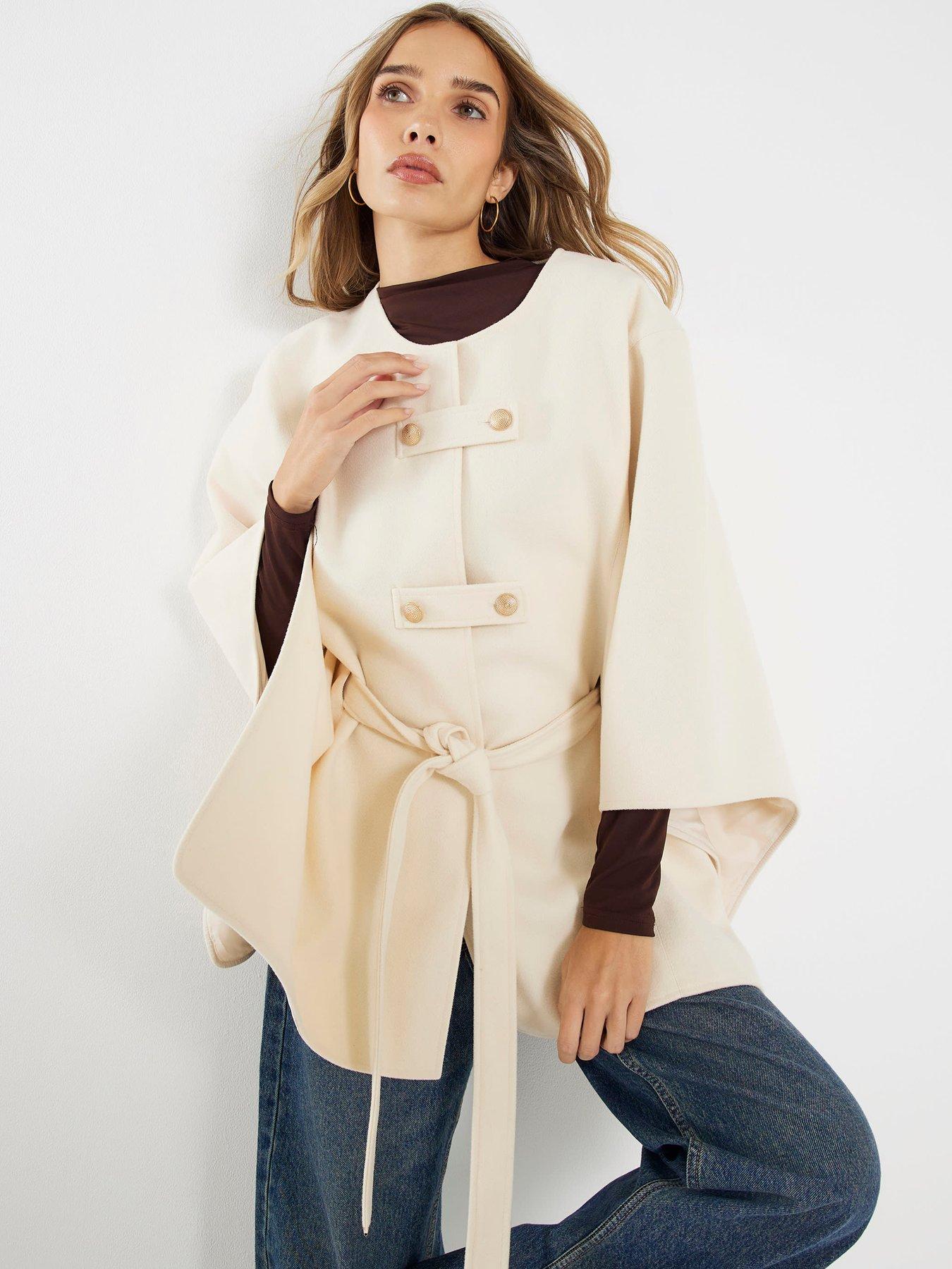  image of river-island-belted-cape-cream