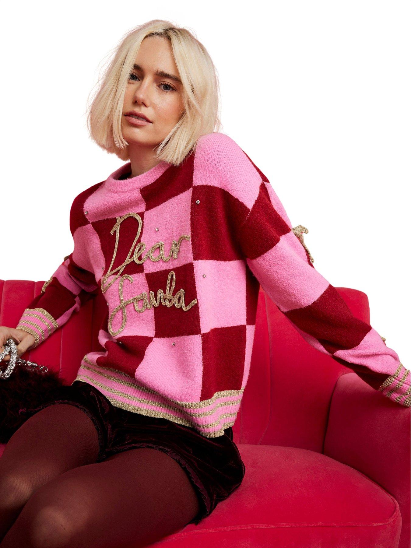  image of river-island-nephthys-dear-santa-jumper-red