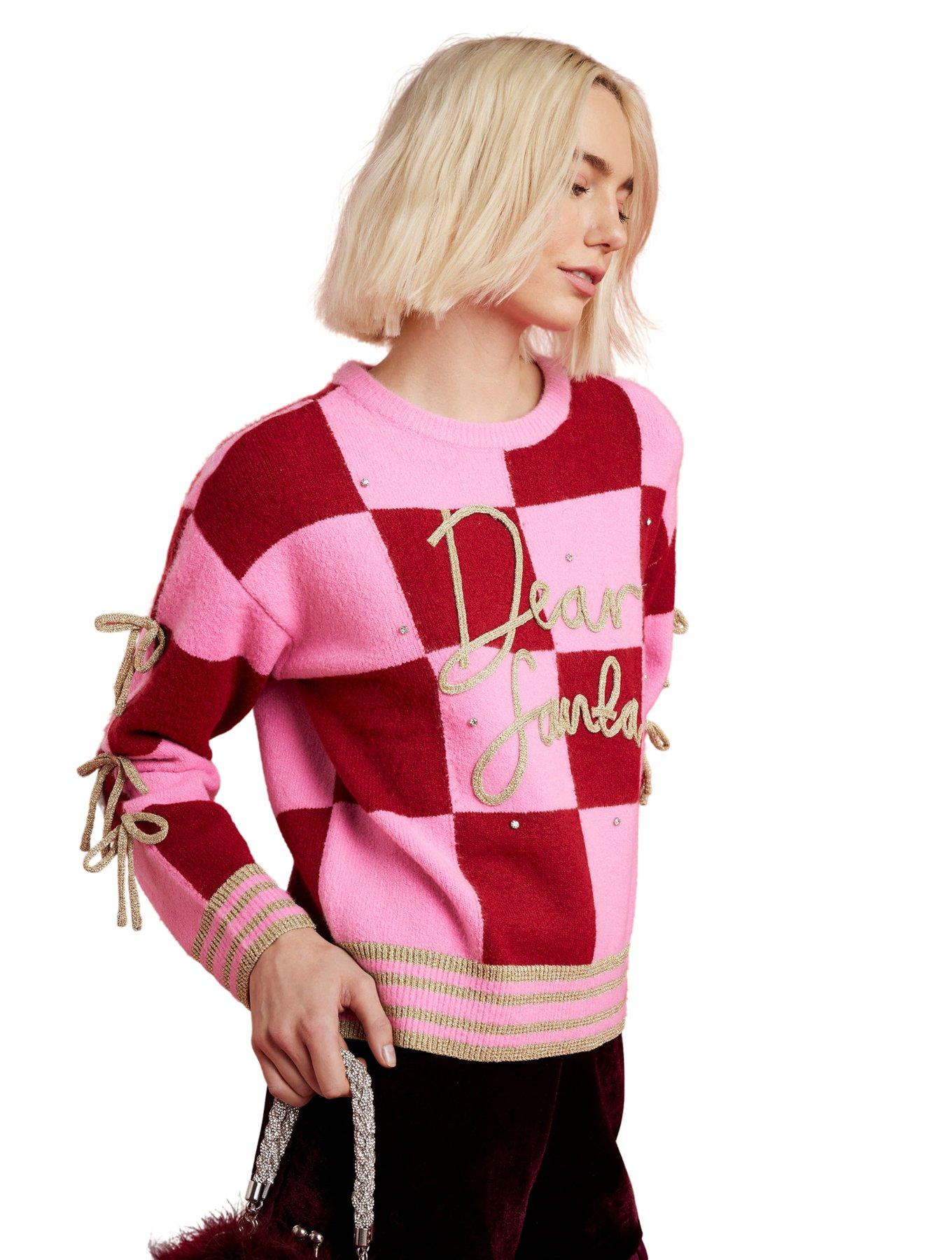  image of river-island-nephthys-dear-santa-jumper-red