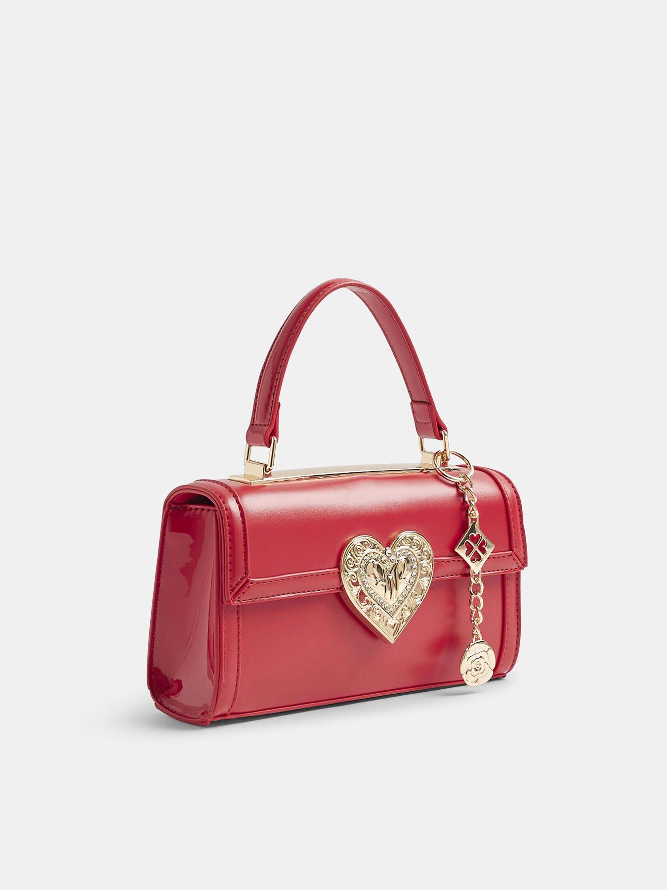 Image 3 of 4 of River Island Heart Lock Cross Body Bag - Red