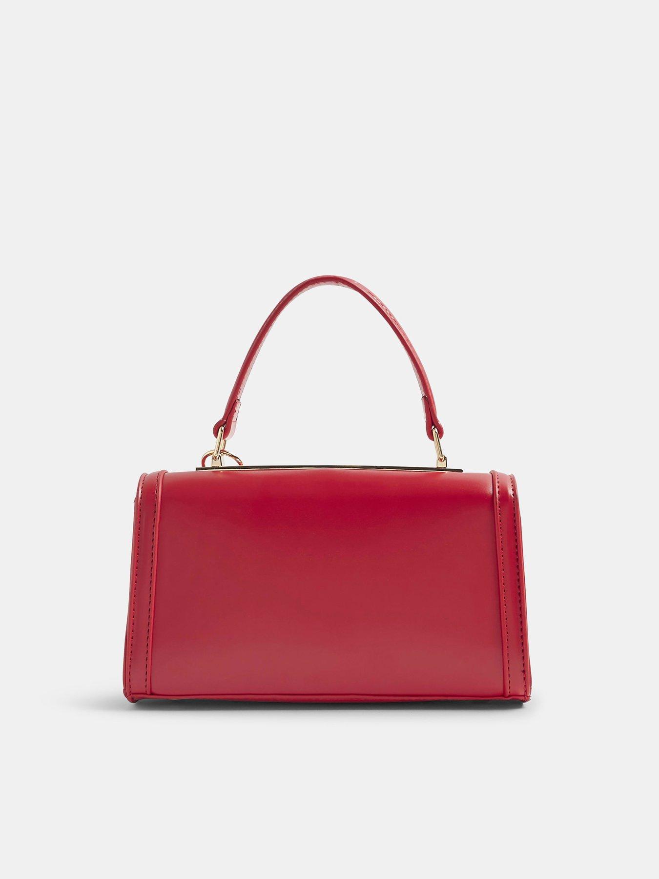 Image 4 of 4 of River Island Heart Lock Cross Body Bag - Red