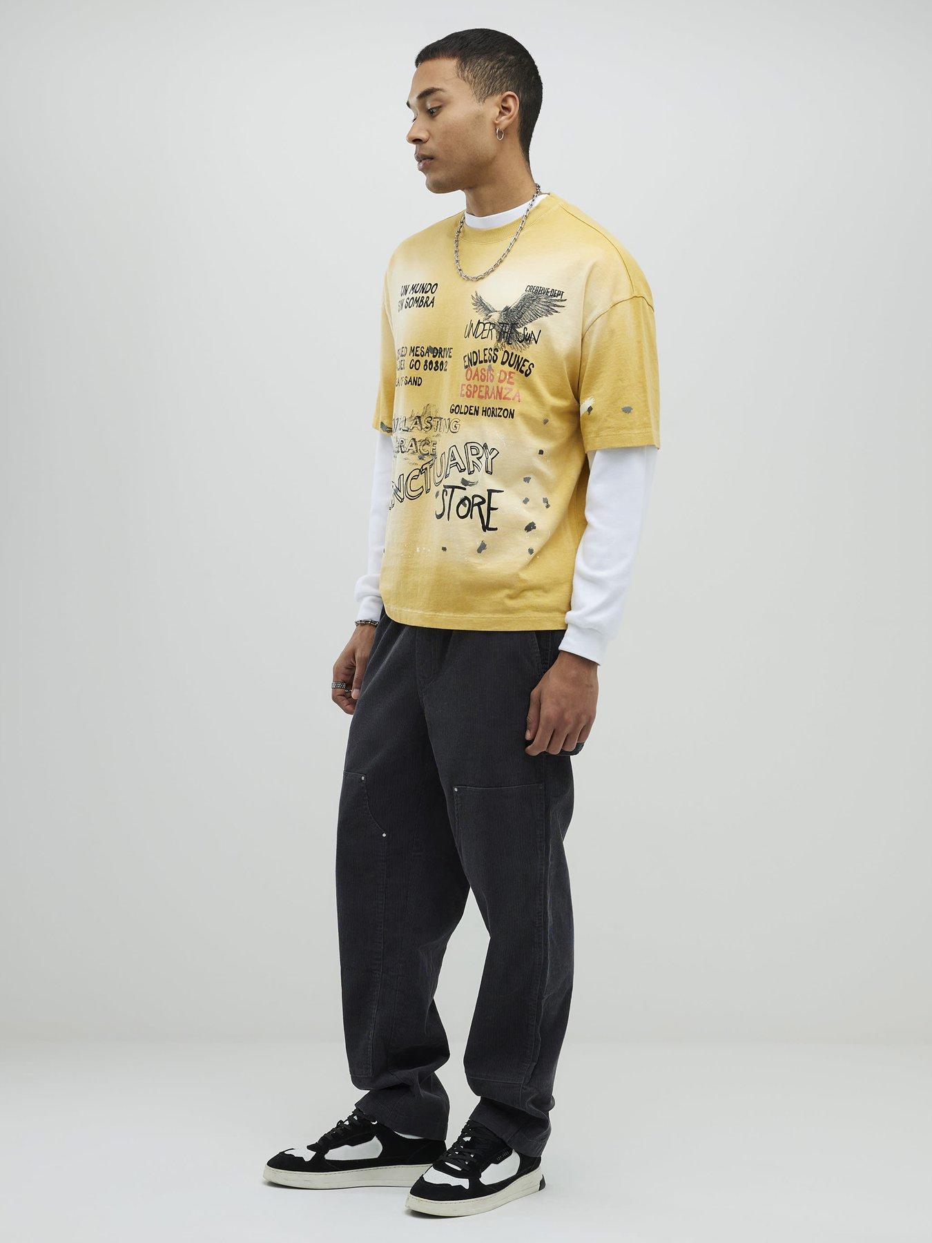  image of river-island-loose-fit-corduroy-pull-on-trousers-grey