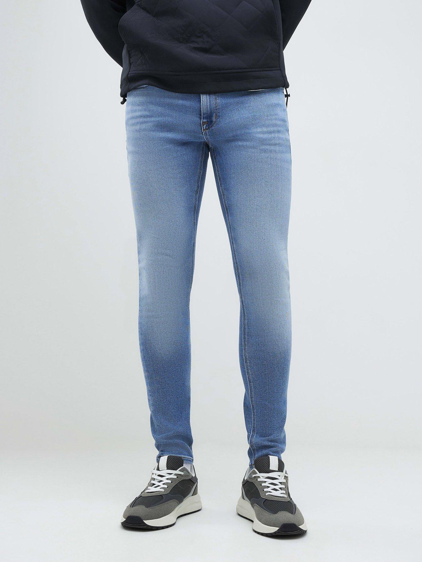 front image of river-island-spray-on-jeans-blue