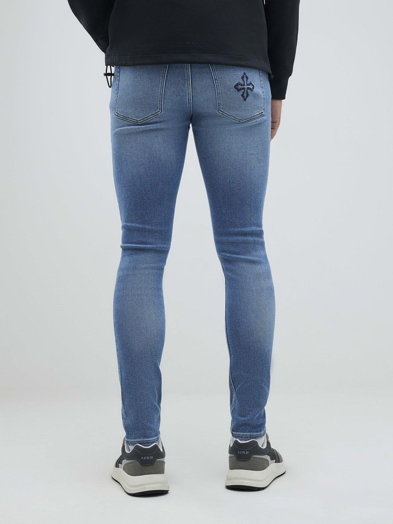  image of river-island-spray-on-jeans-blue