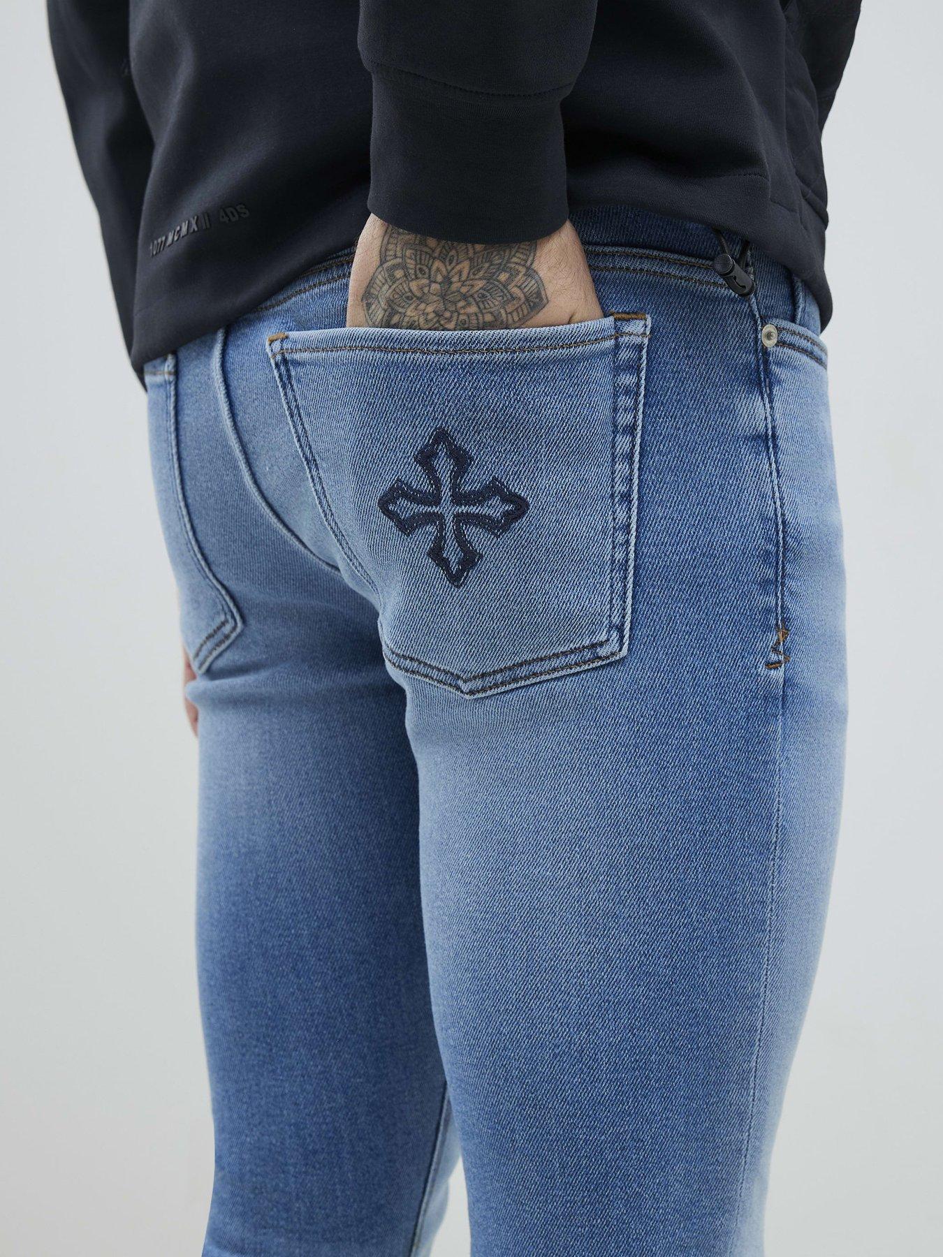  image of river-island-spray-on-jeans-blue