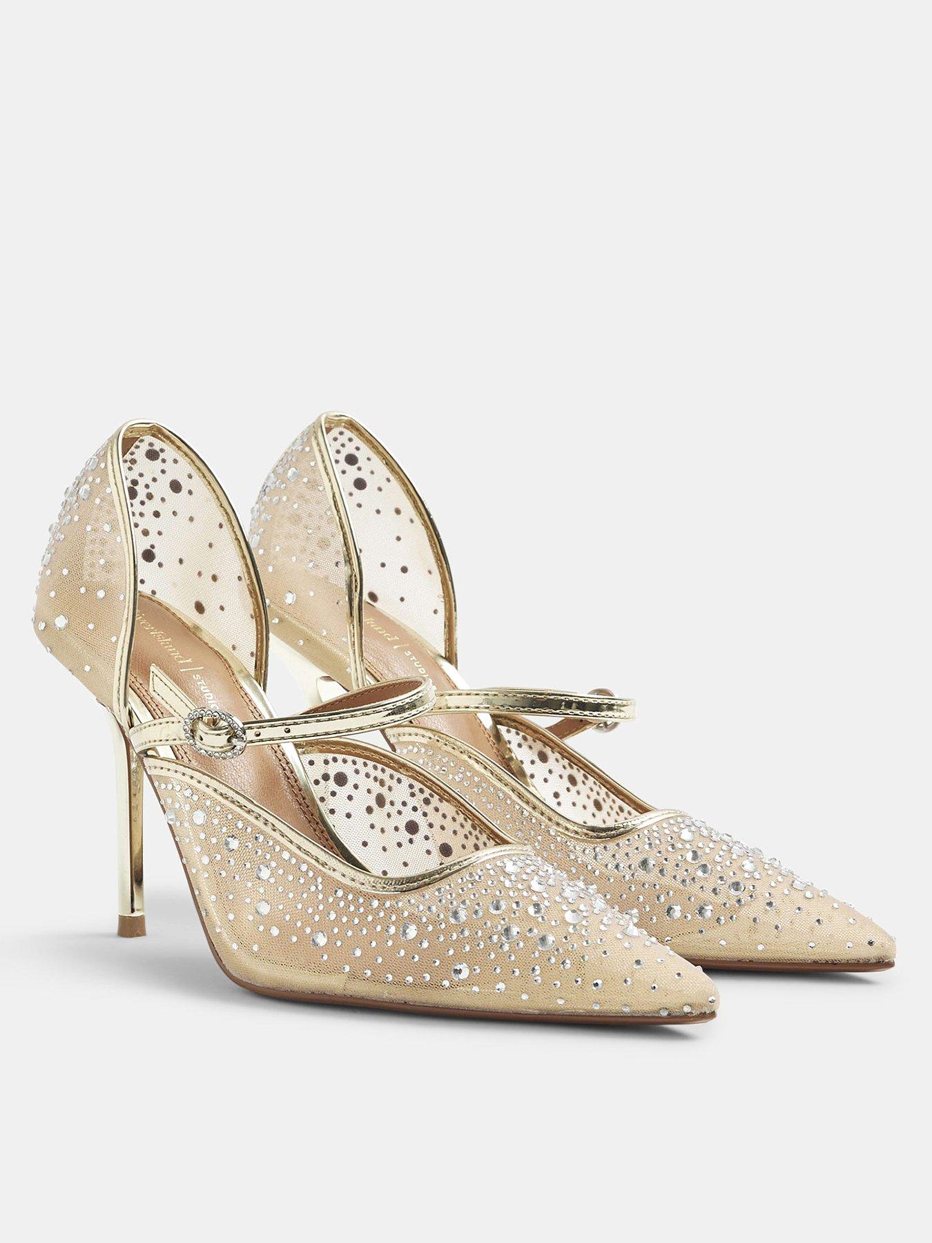  image of river-island-embellished-court-heels-gold
