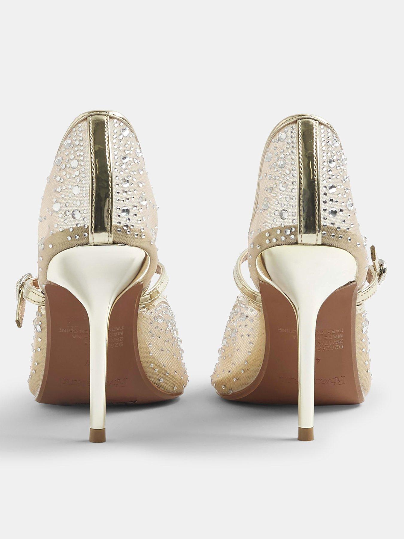  image of river-island-embellished-court-heels-gold