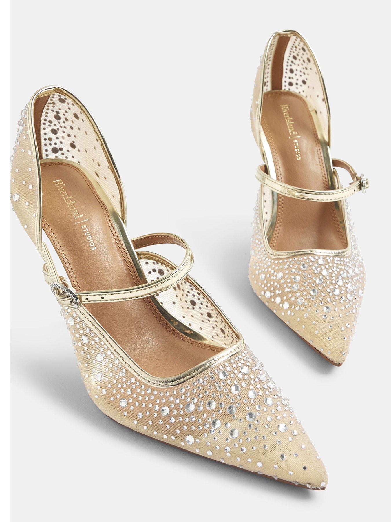  image of river-island-embellished-court-heels-gold