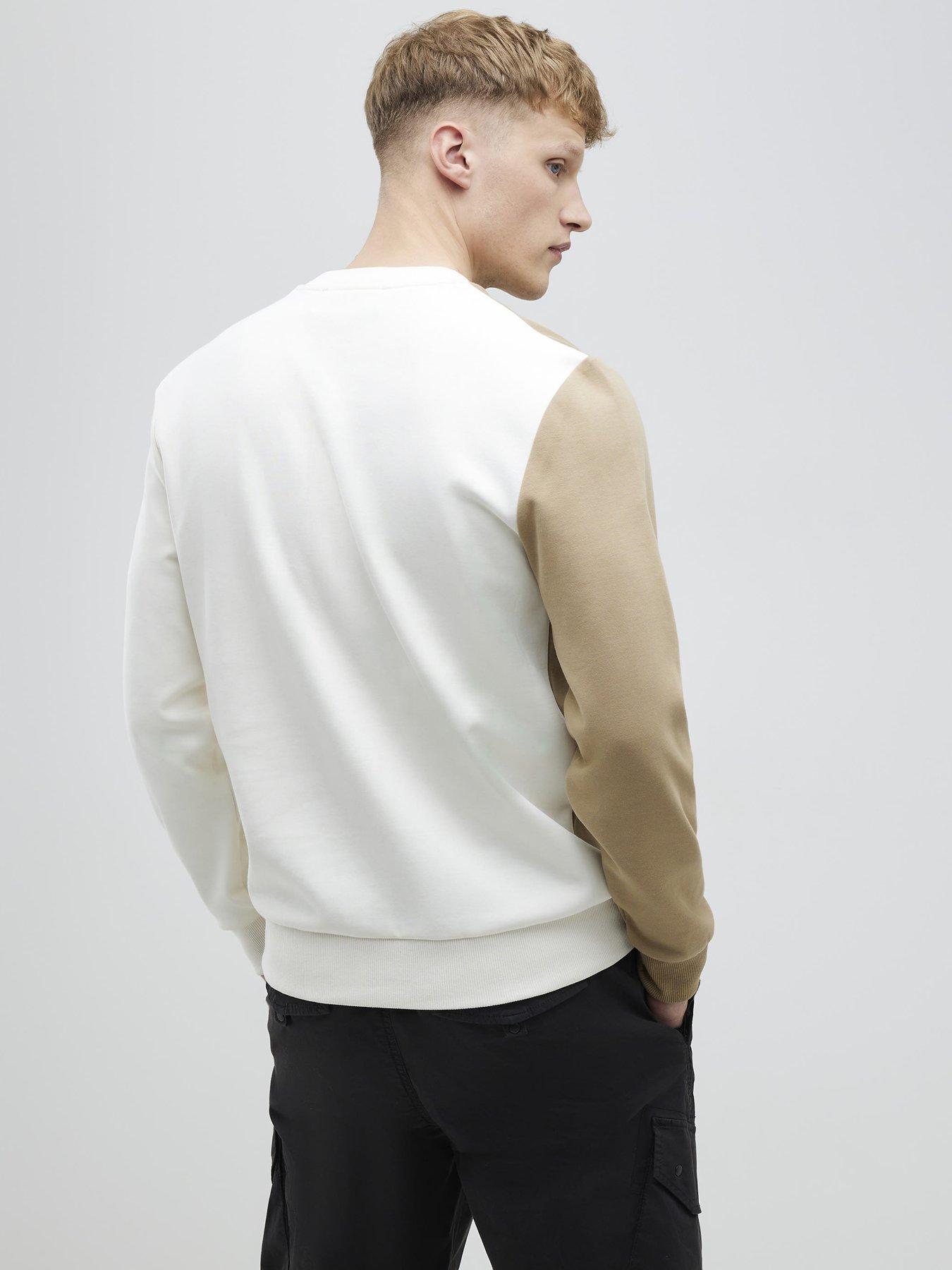  image of river-island-regular-fit-colour-block-sweatshirt-natural