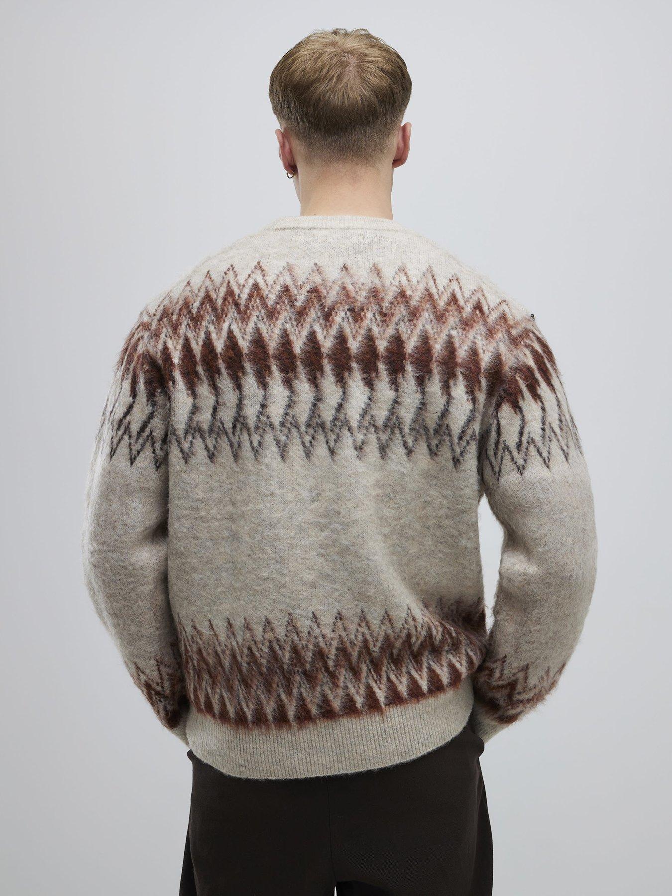  image of river-island-beige-regular-fit-fairisle-jumper-natural