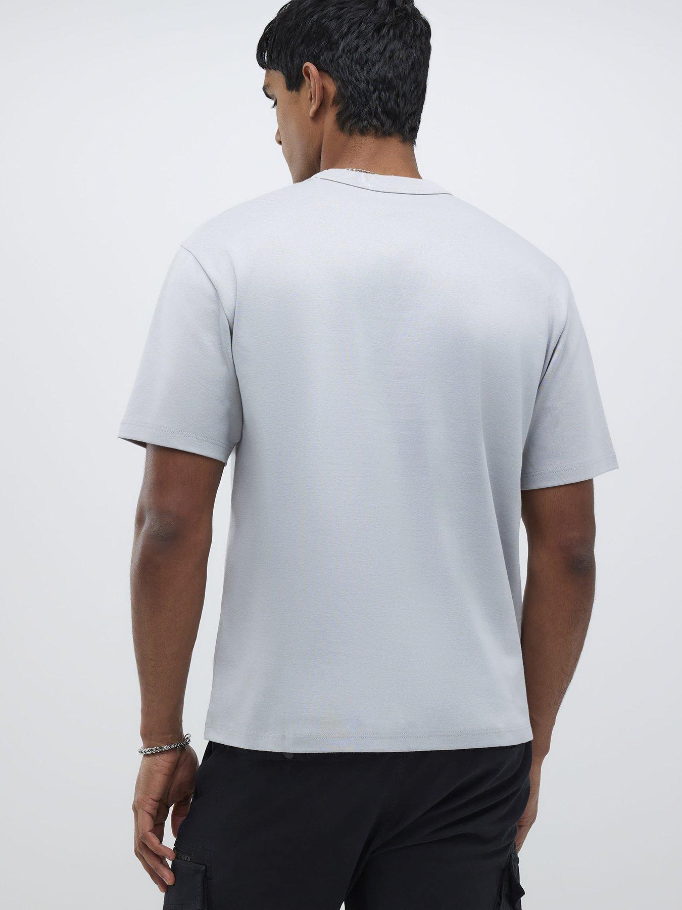 stillFront image of river-island-regular-fit-t-shirt-grey