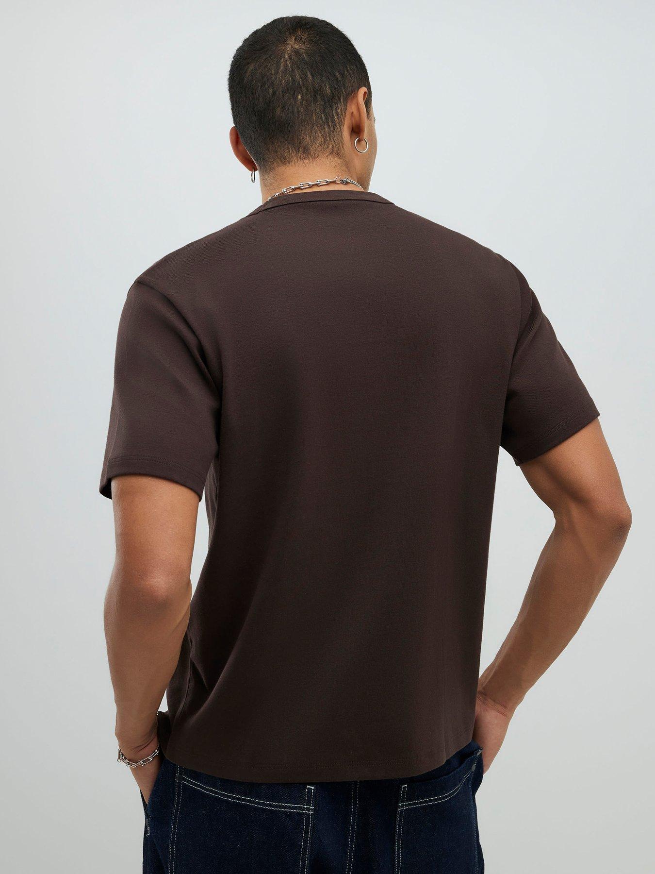 stillFront image of river-island-regular-fit-t-shirt-brown