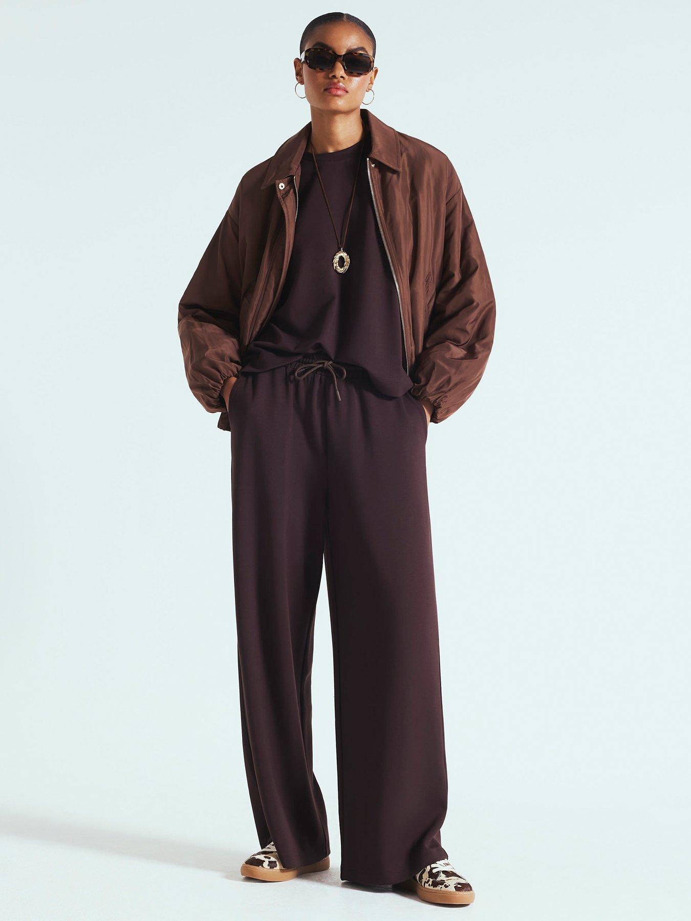  image of river-island-premium-short-sleeve-boxy-t-shirt-brown