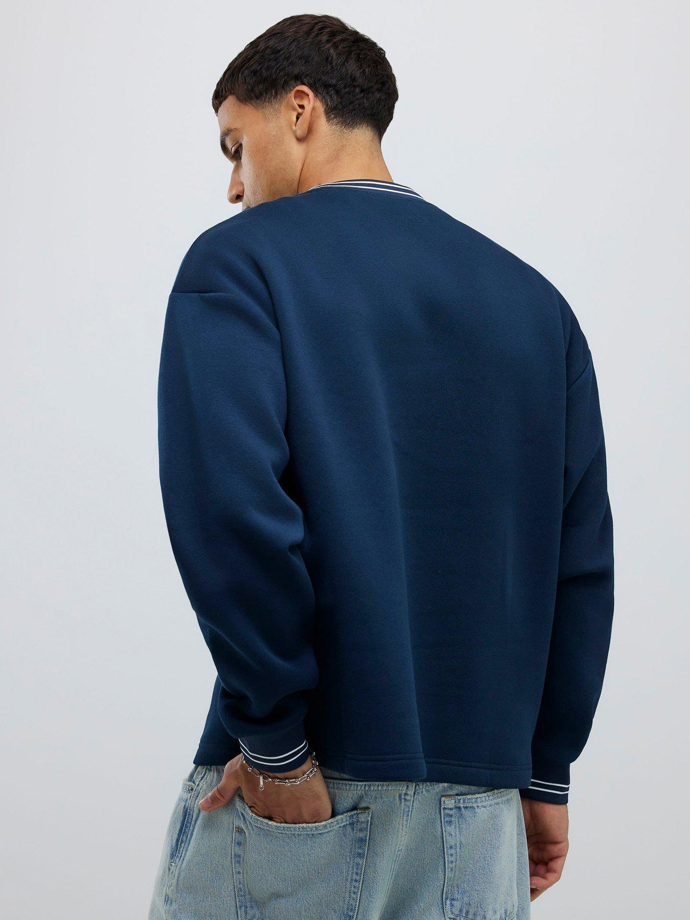  image of river-island-regular-fit-football-badge-sweatshirt-blue