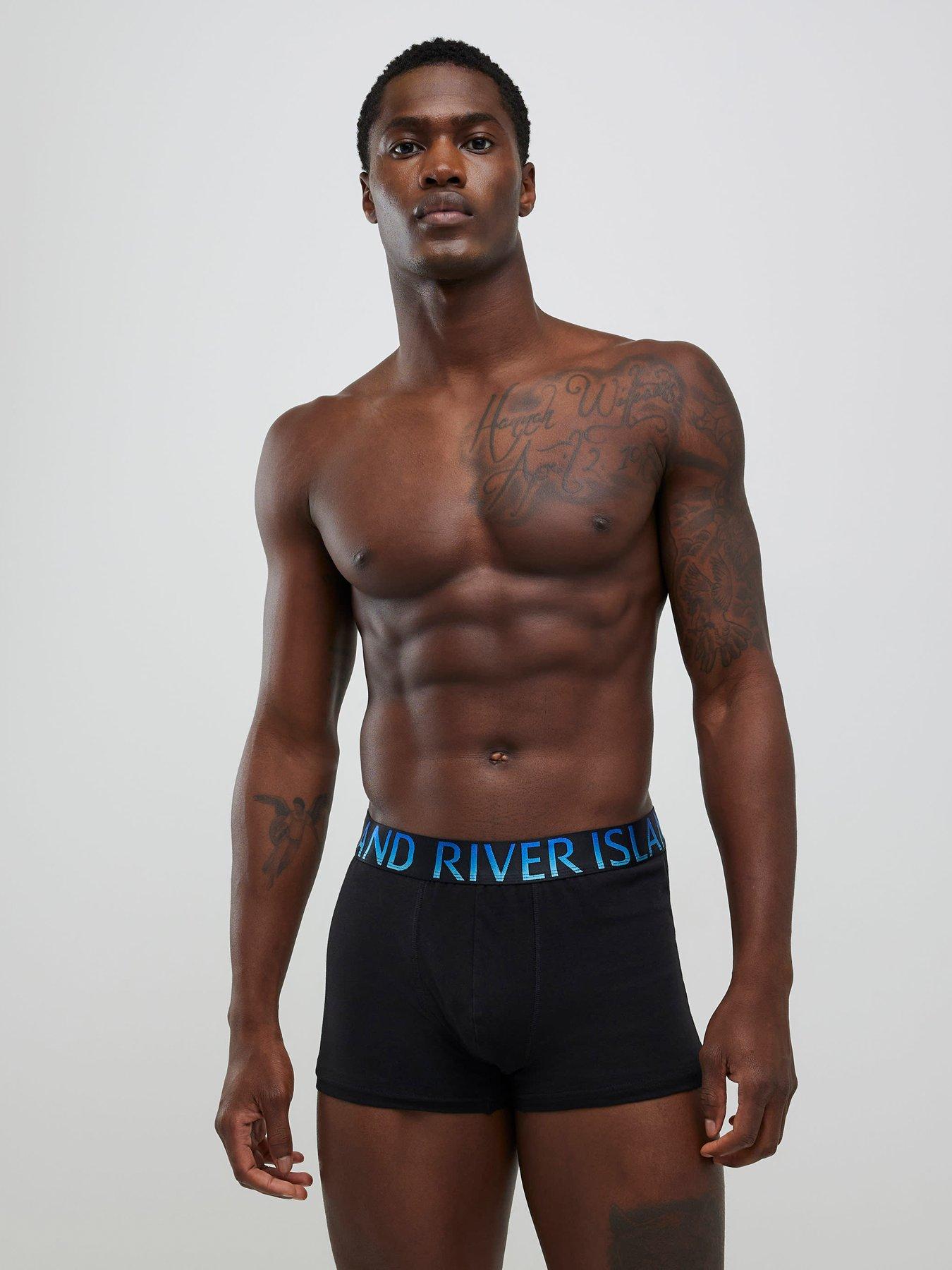 stillFront image of river-island-ri-ombre-pack-of-5-trunks-black