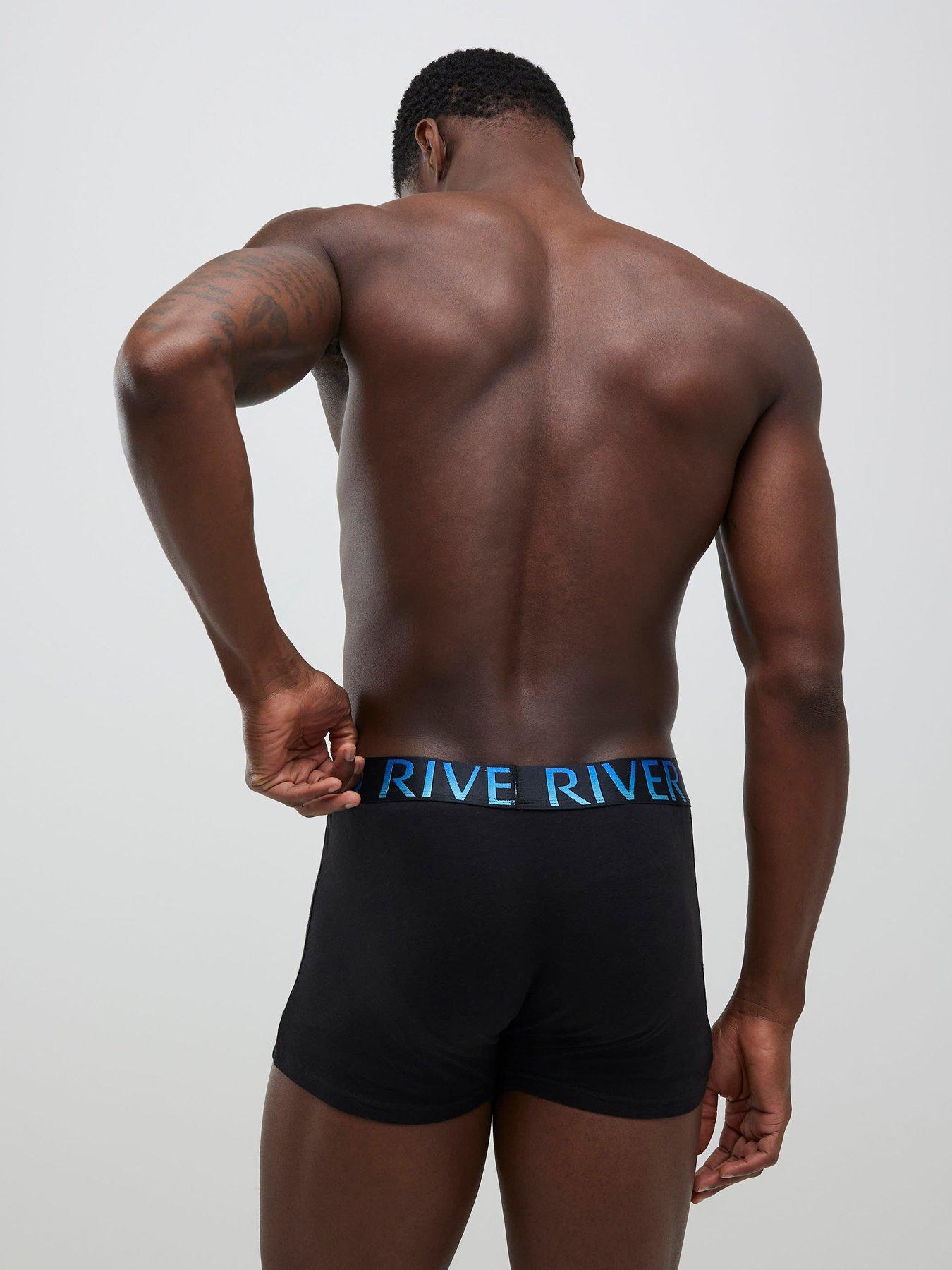  image of river-island-ri-ombre-pack-of-5-trunks-black