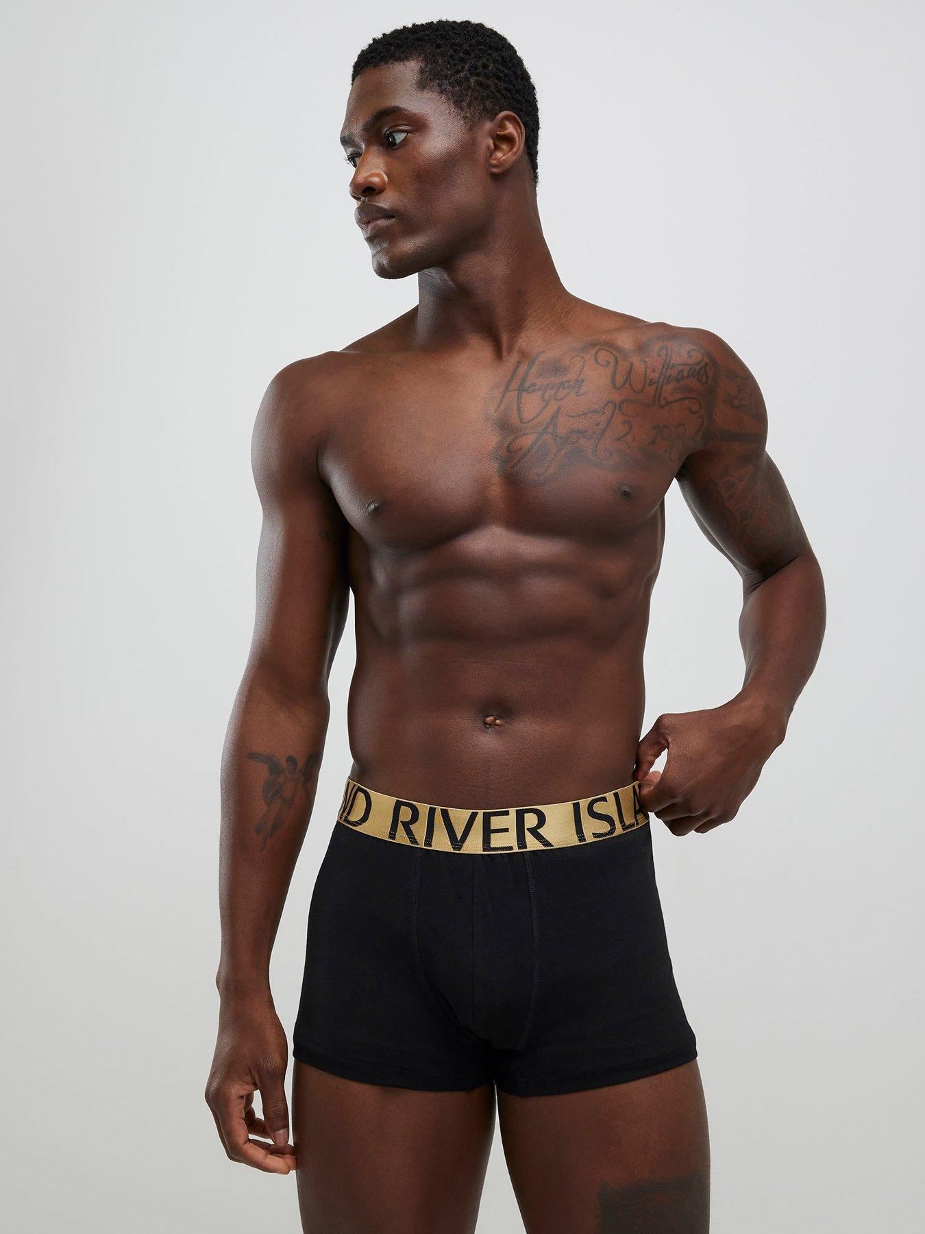 image of river-island-ri-pack-of-5-trunks-black