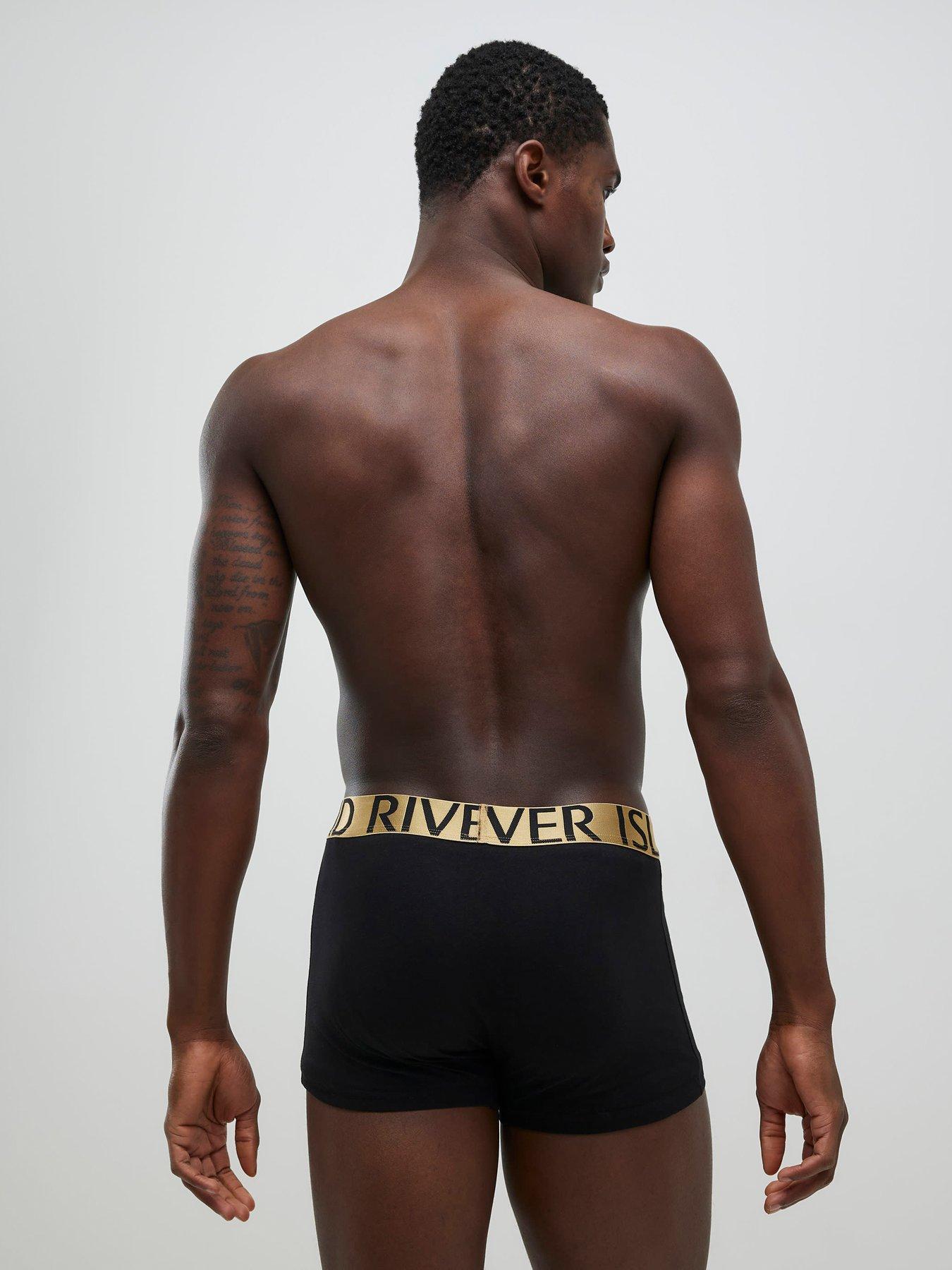  image of river-island-ri-pack-of-5-trunks-black