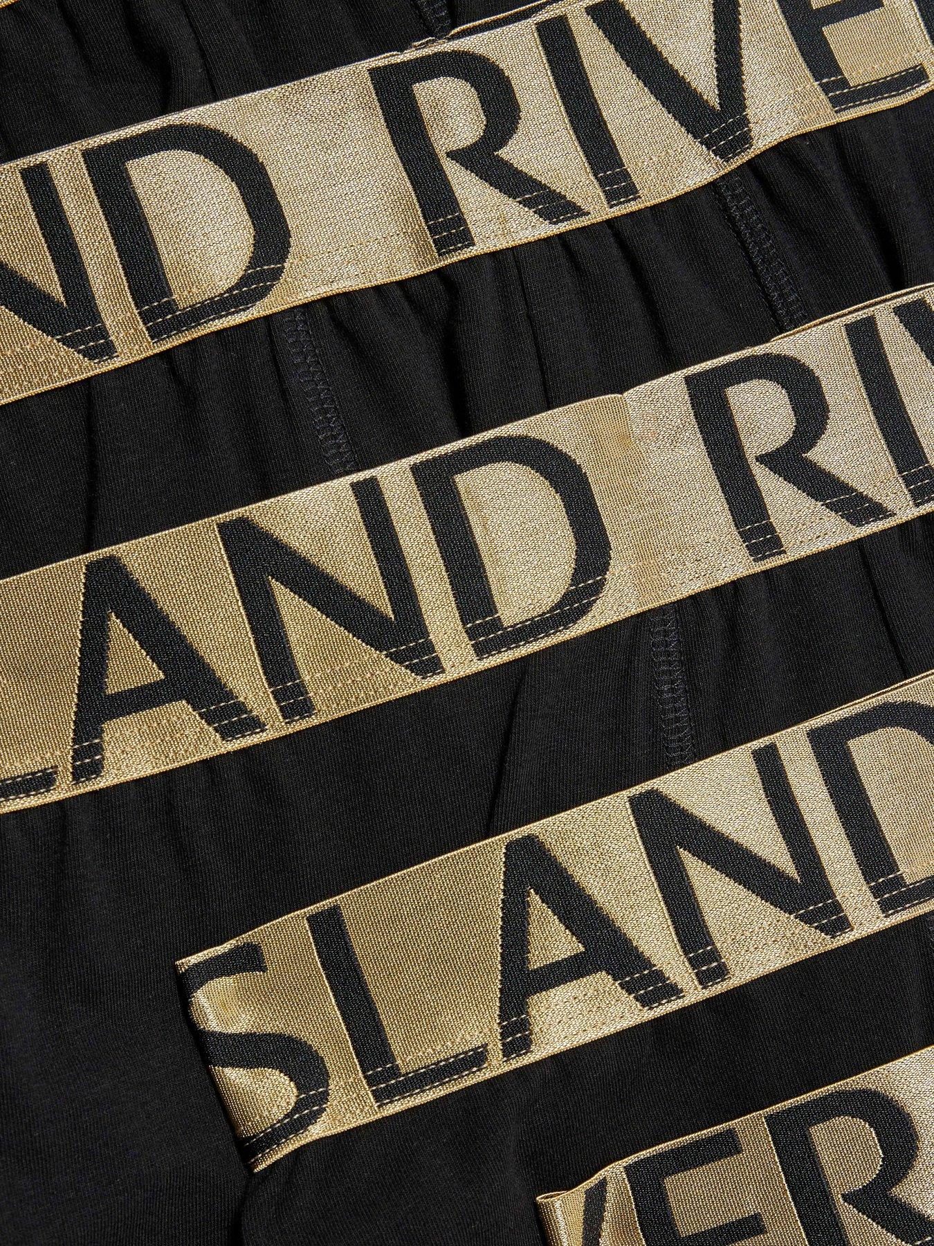  image of river-island-ri-pack-of-5-trunks-black