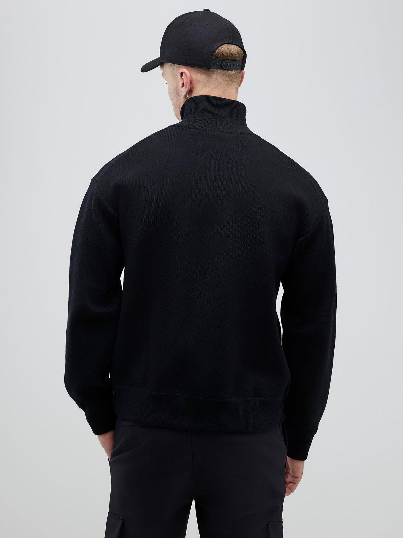  image of river-island-slim-fit-zip-through-jacket-black