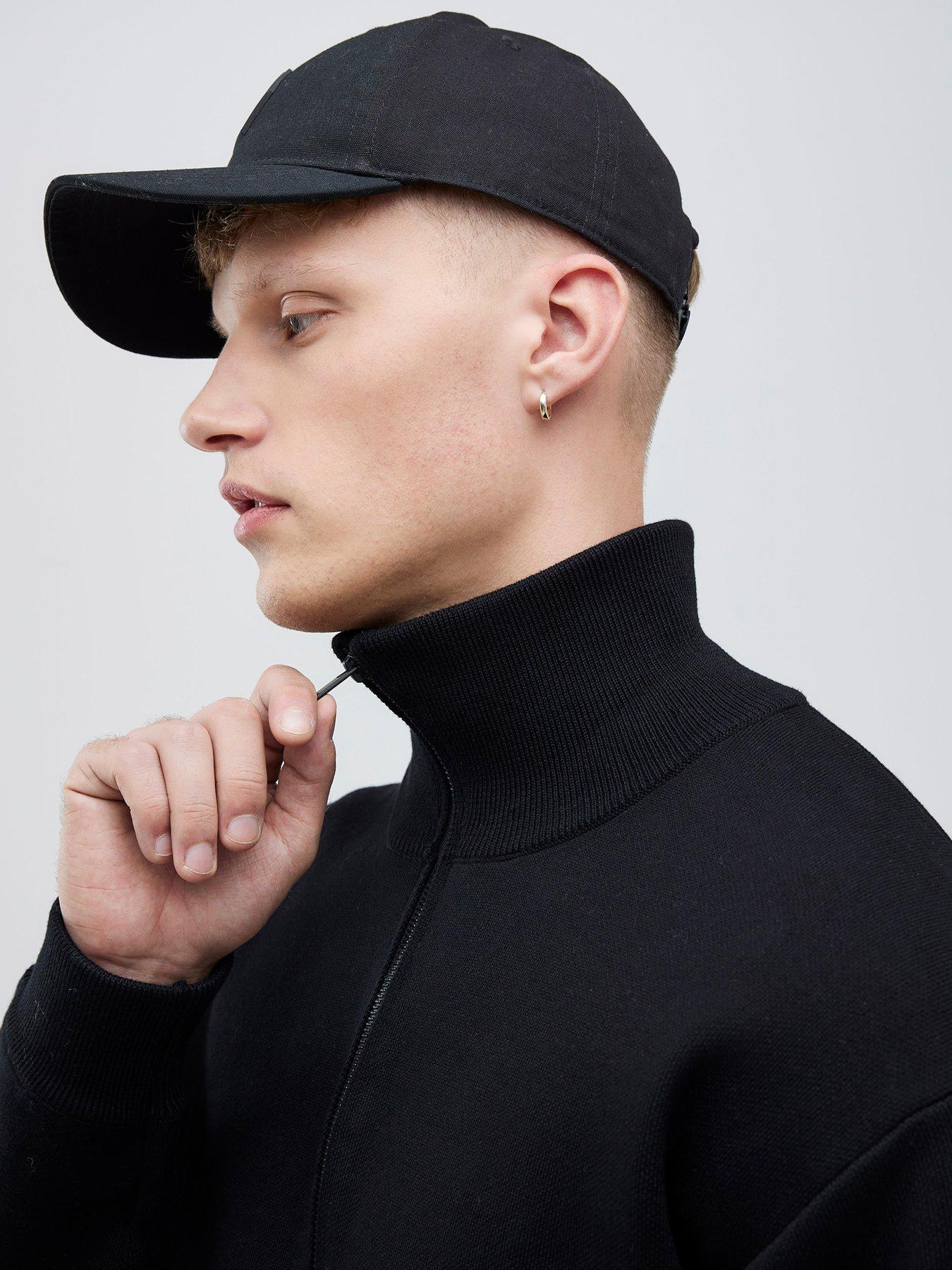  image of river-island-slim-fit-zip-through-jacket-black