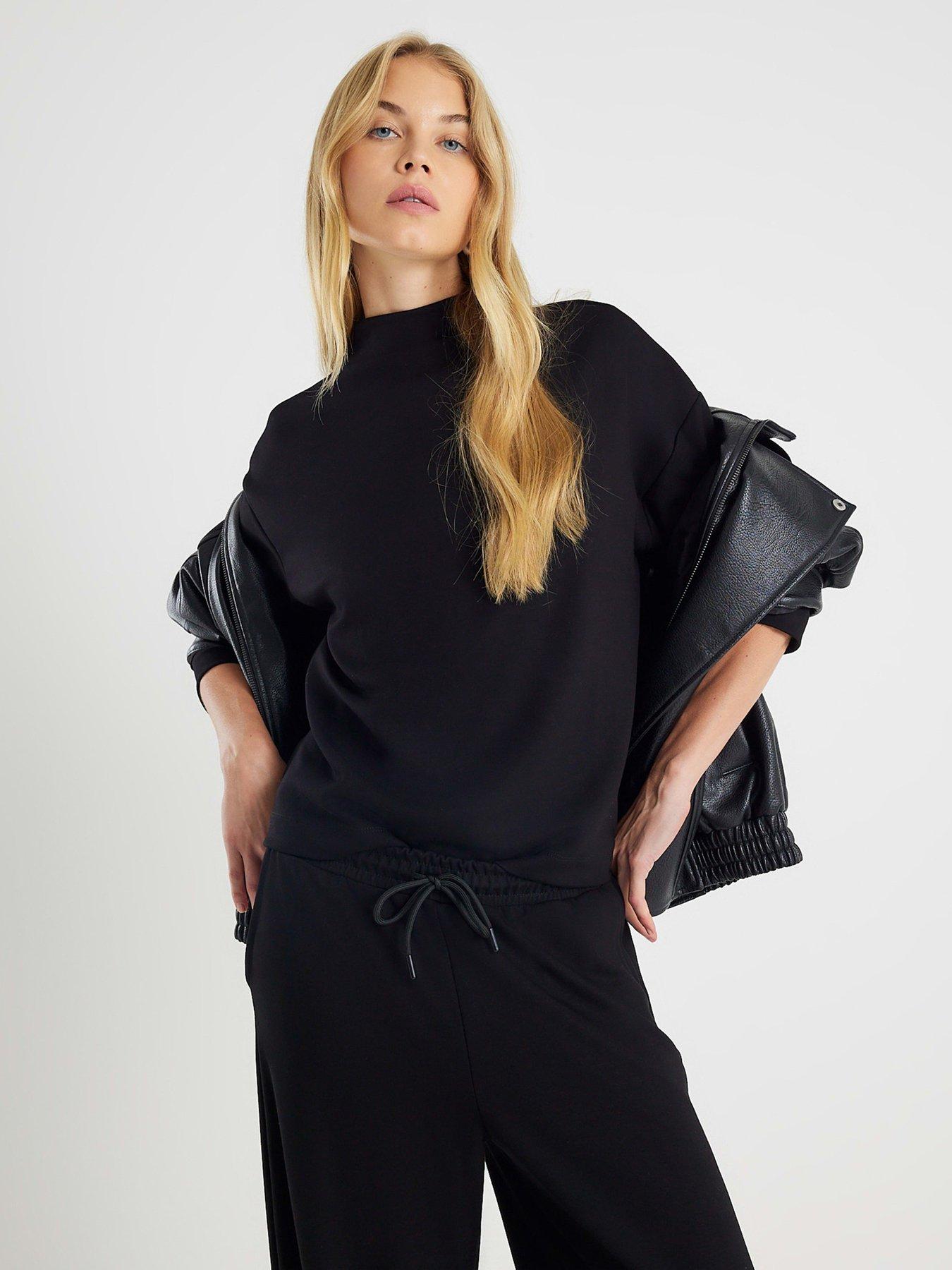 River Island Premium Long Sleeve Top - Black