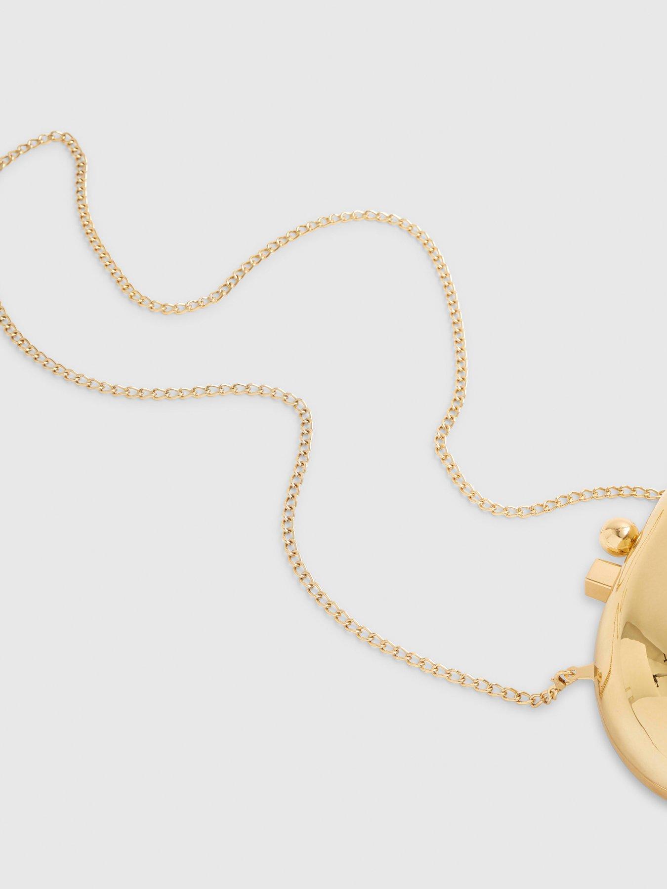 Image 5 of 5 of River Island Metal Hard Shell Clutch Bag - Gold