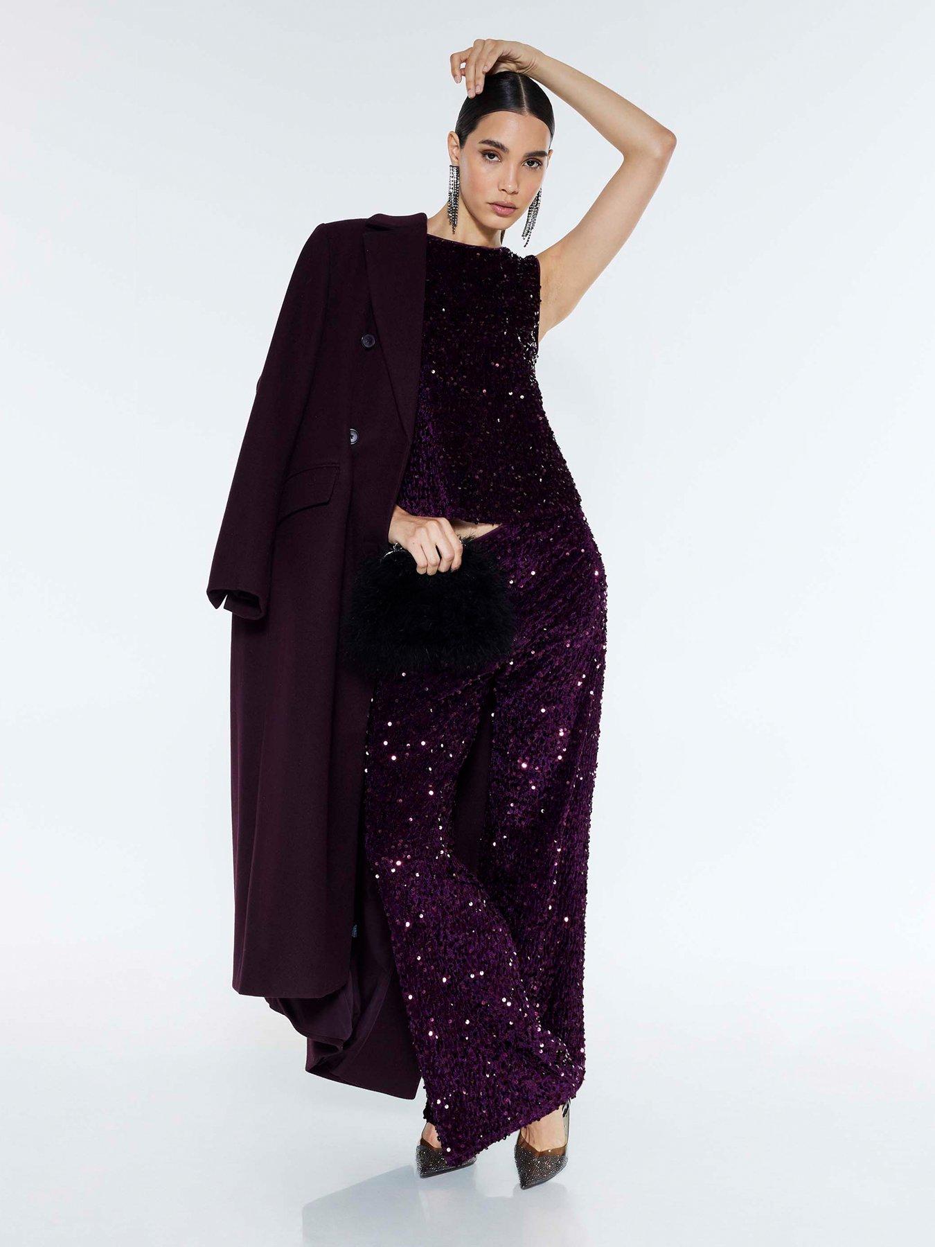  image of river-island-velvet-sequin-sleeveless-bow-back-top-red