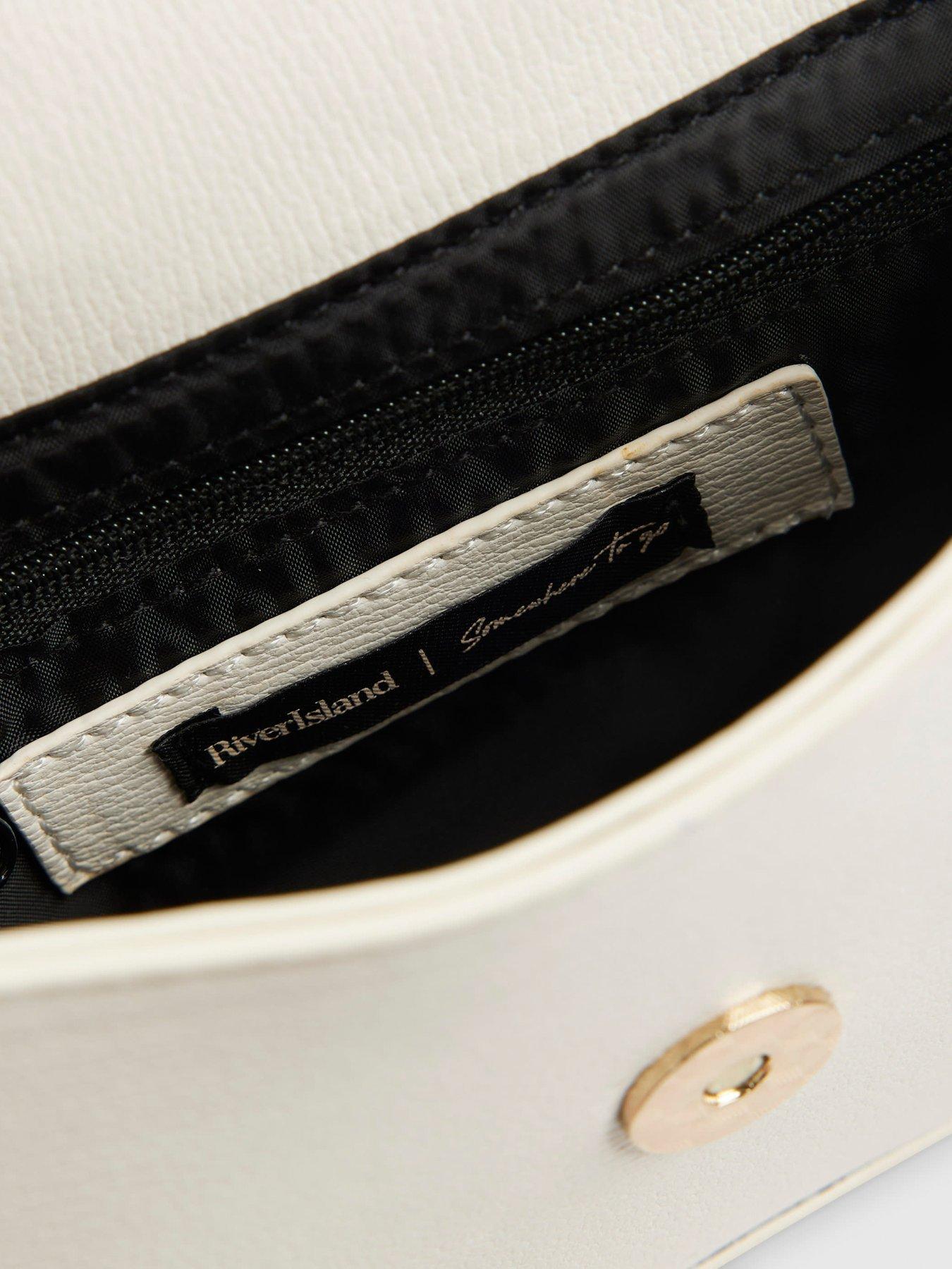  image of river-island-small-snake-branded-tote-bag-cream