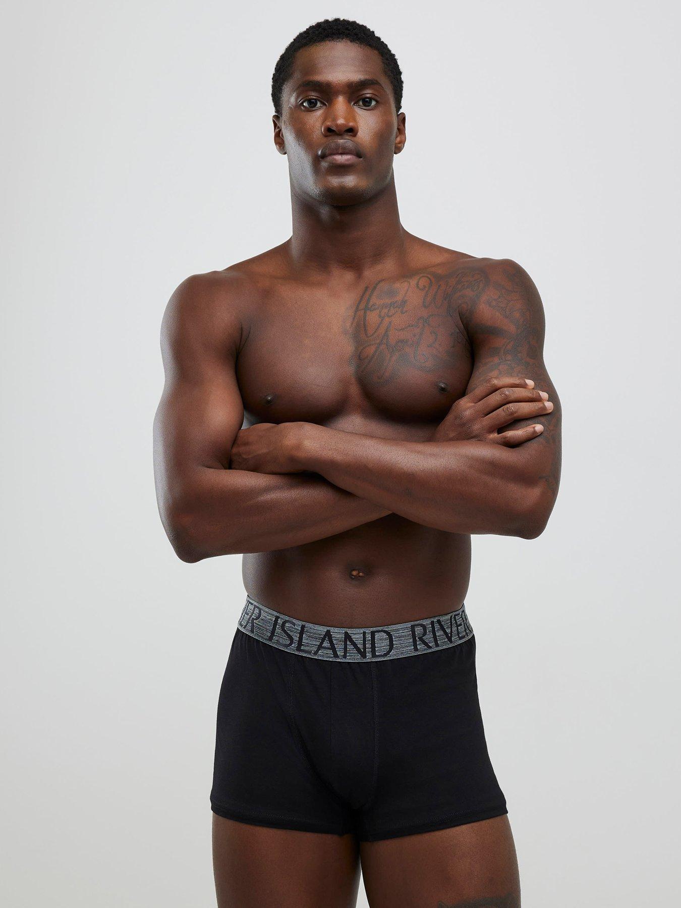  image of river-island-ri-pack-of-5-trunks-black