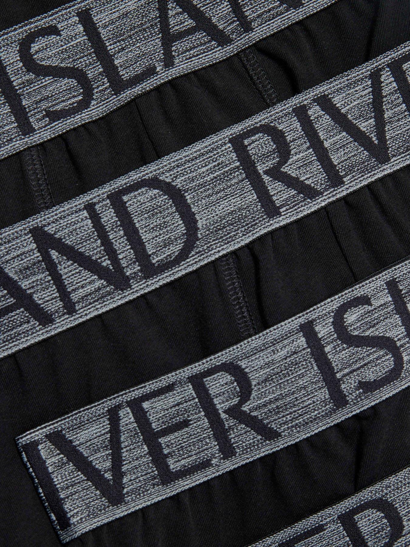  image of river-island-ri-pack-of-5-trunks-black